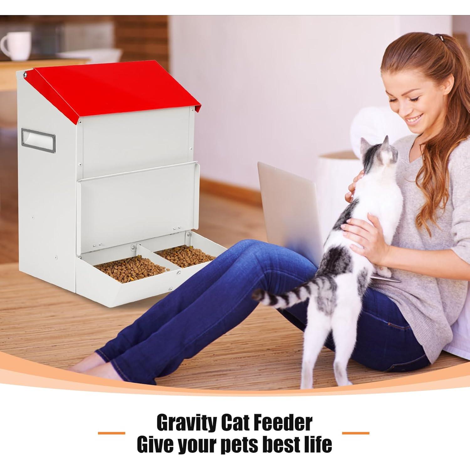 Comedero Automático Doble PAULOZYN 12L para Gatos y Perros