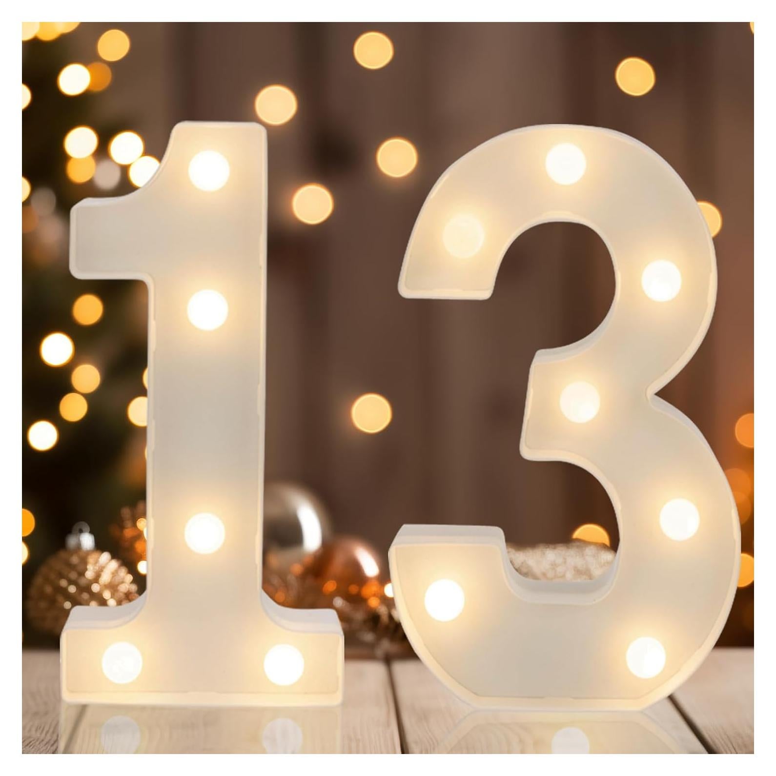 Números Decorativos LED 13 IFDGCTK Iluminación Cálida