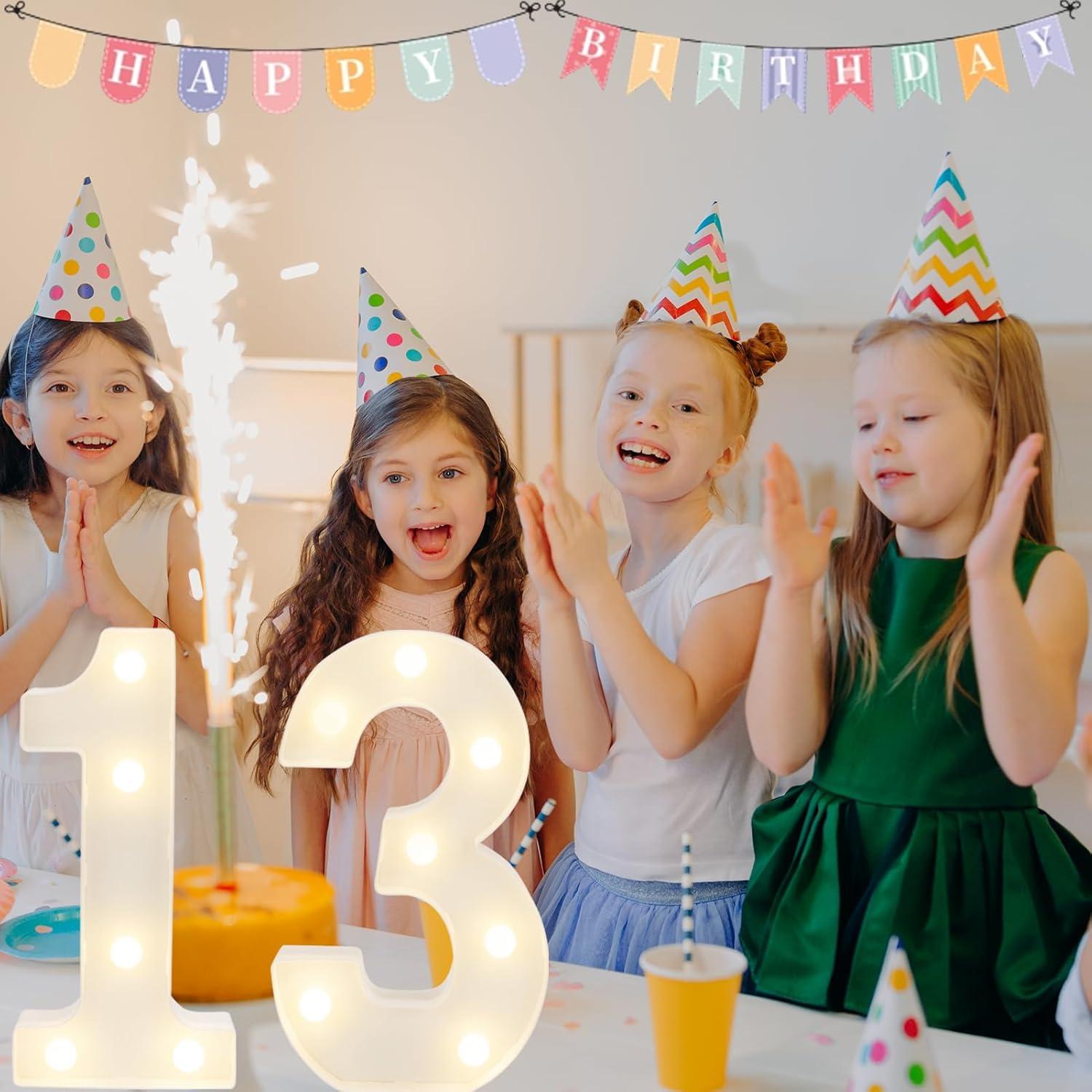 Números Decorativos LED 13 IFDGCTK Iluminación Cálida