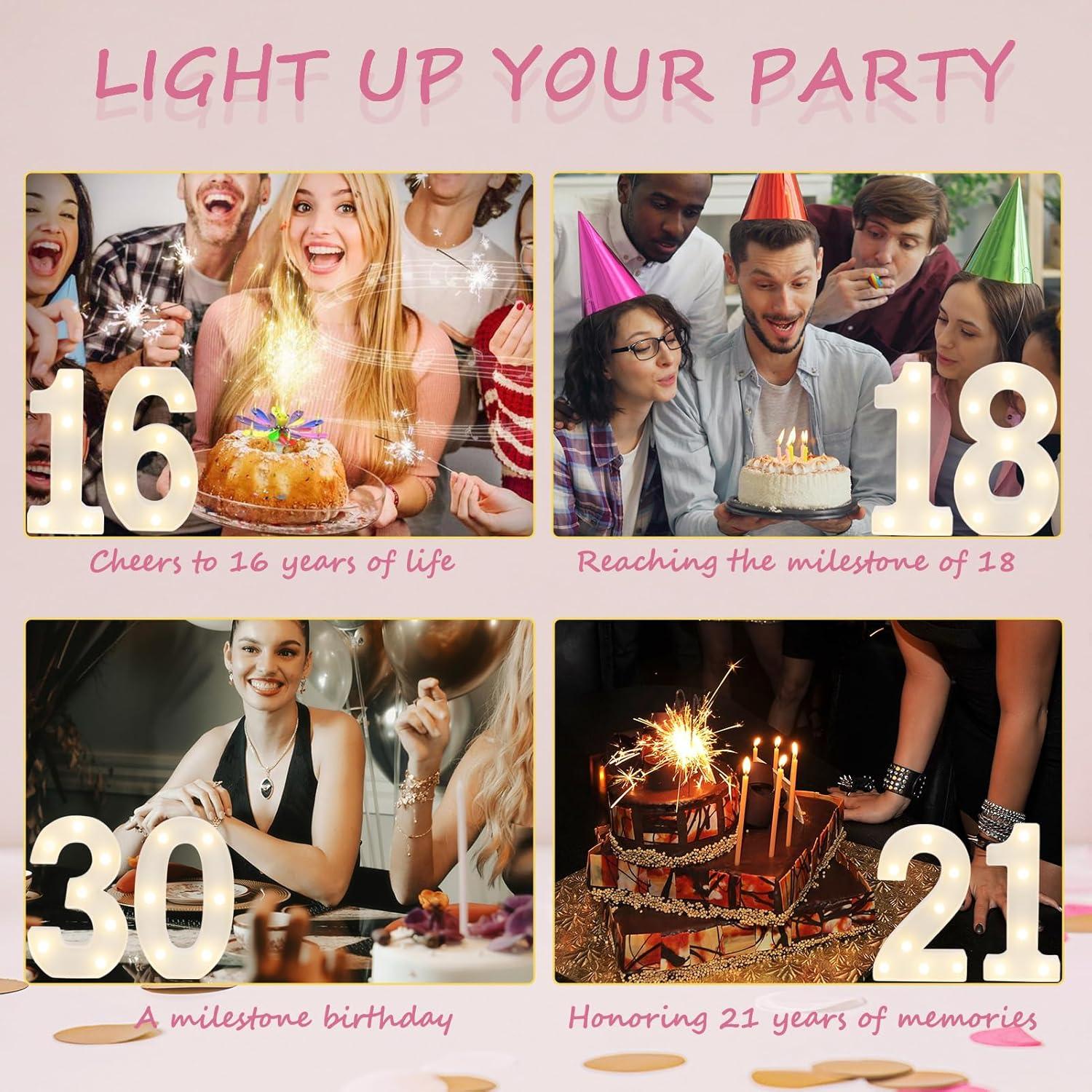 Números Decorativos LED 13 IFDGCTK Iluminación Cálida