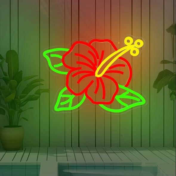 Luz de Neón Hibisco LED Regulable Dpaint 35x27cm Decoración