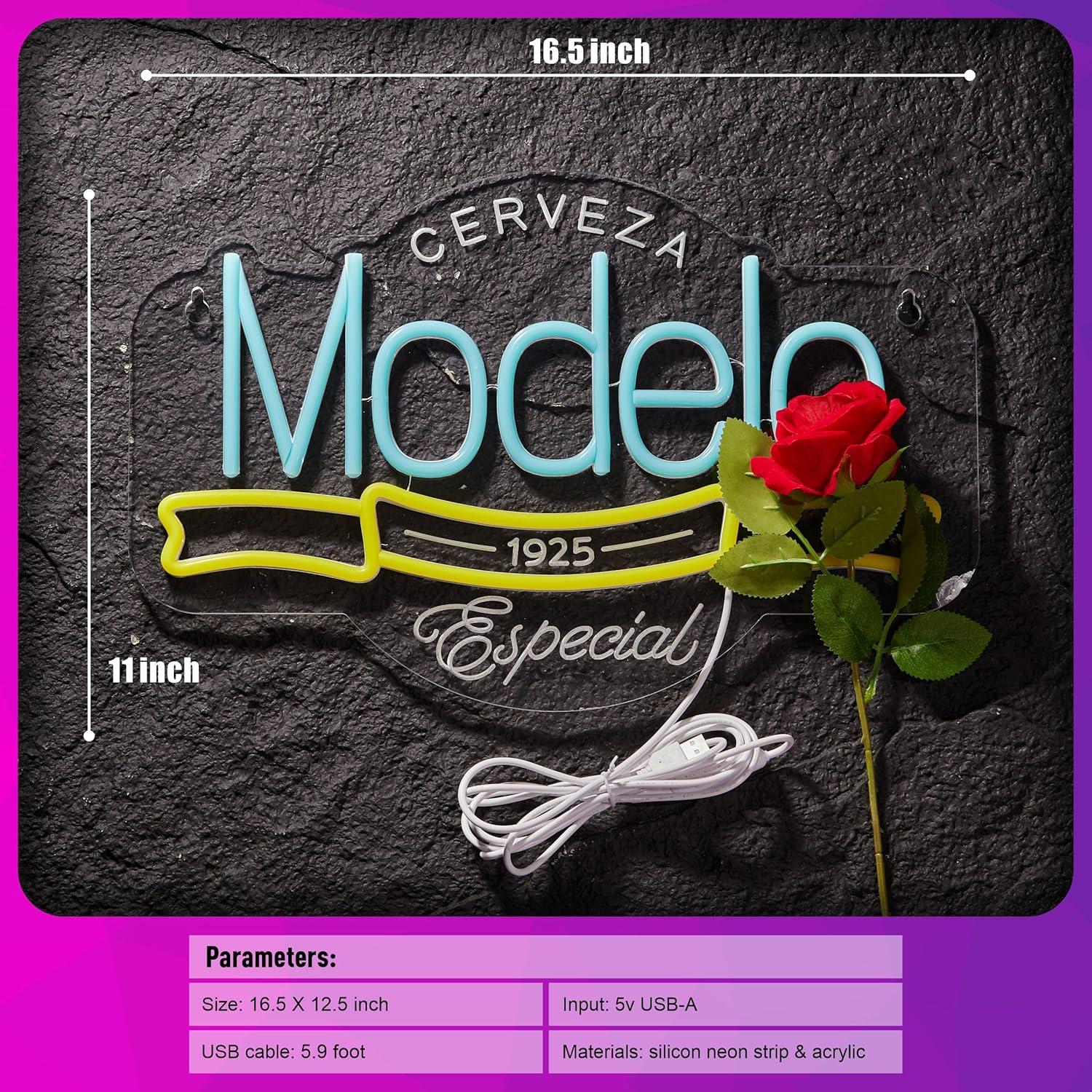 Letrero Neón LED Cerveza GuarzFun 42.2x32 cm Azul