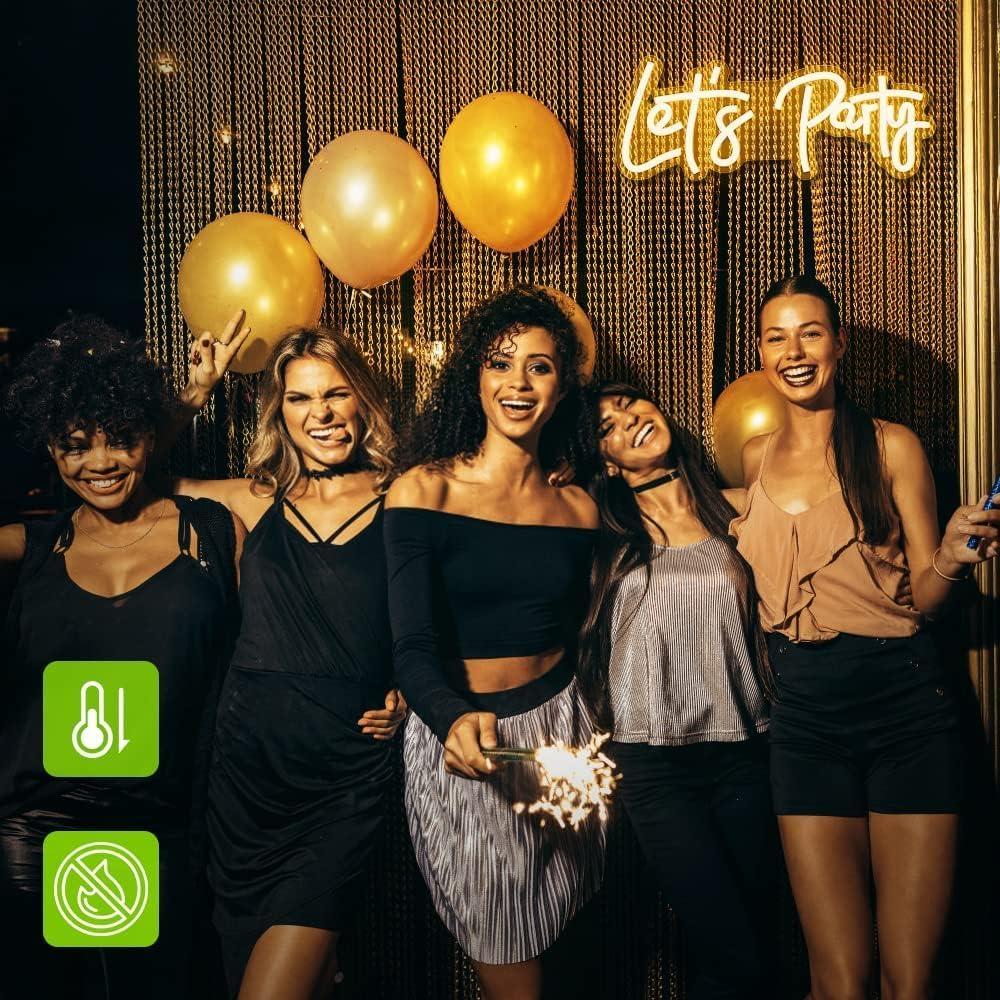 Letrero de Neón Let's Party Arrinew 38.5x15 cm Decoración