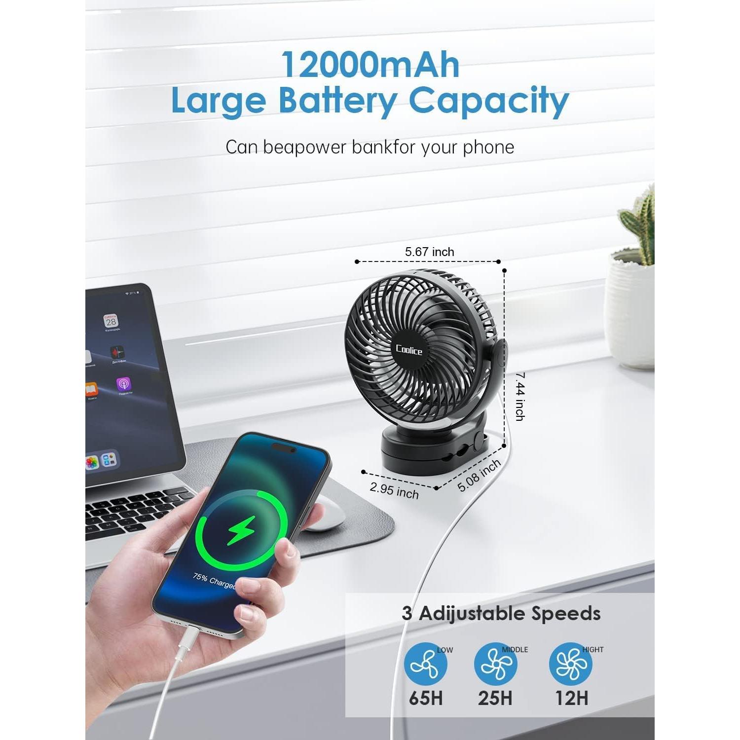 Ventilador de Camping Coolice YKLYFS01 12000mAh Control Remoto