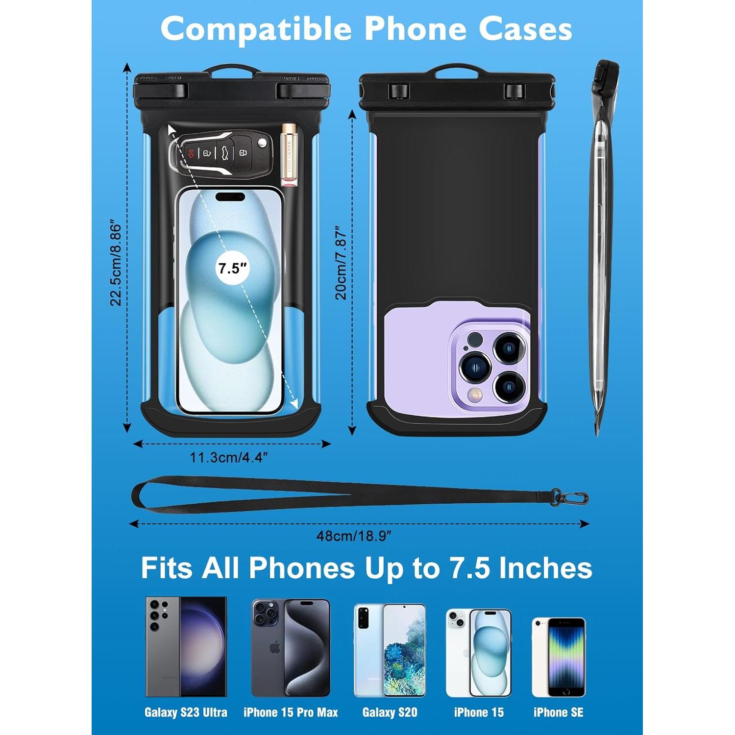 Paquete de 2 Bolsas Impermeables XFEXFE para Teléfono 19 cm