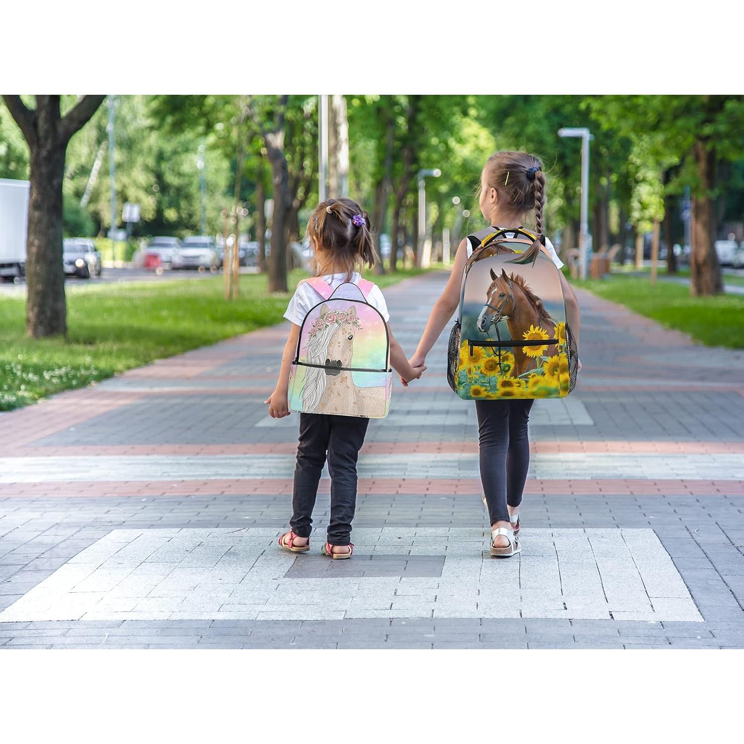 Mochila Escolar ALAZA para Niñas Caballo 29.2x20.3x40.6cm