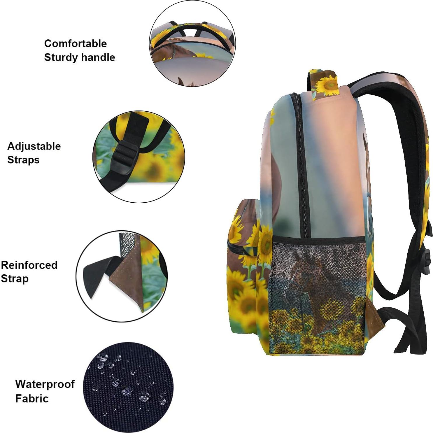 Mochila Escolar ALAZA para Niñas Caballo 29.2x20.3x40.6cm