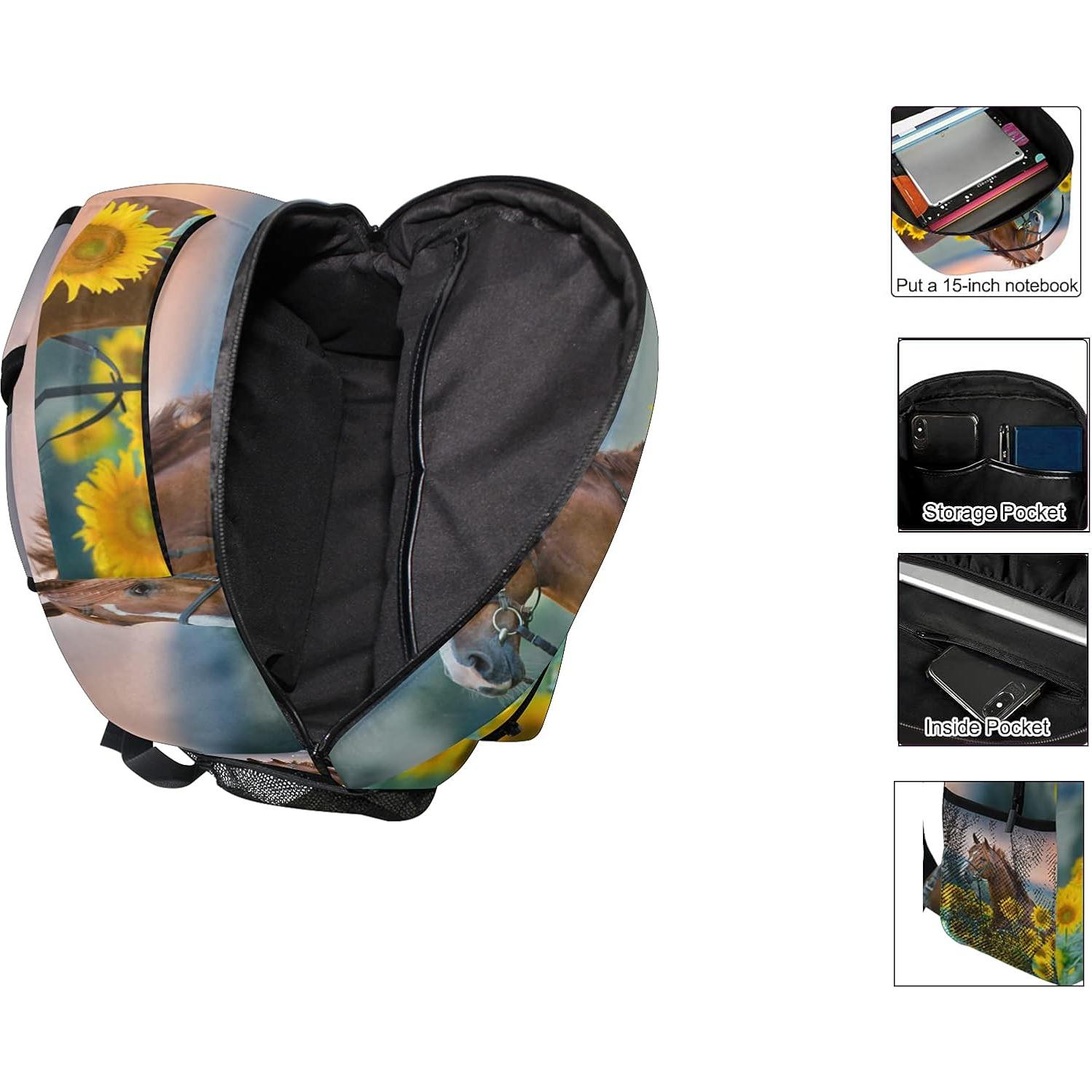 Mochila Escolar ALAZA para Niñas Caballo 29.2x20.3x40.6cm