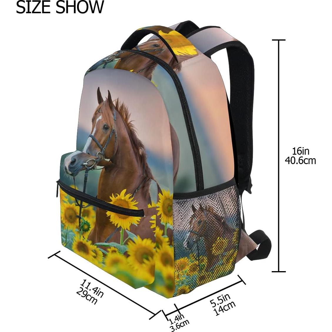 Mochila Escolar ALAZA para Niñas Caballo 29.2x20.3x40.6cm