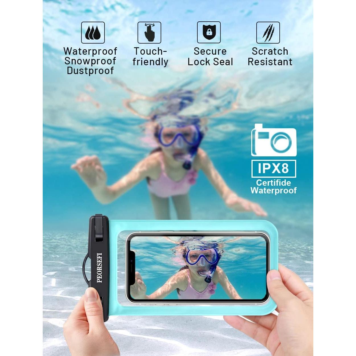 Funda Impermeable Universal PEORSEFI para Teléfono hasta 17,78 cm
