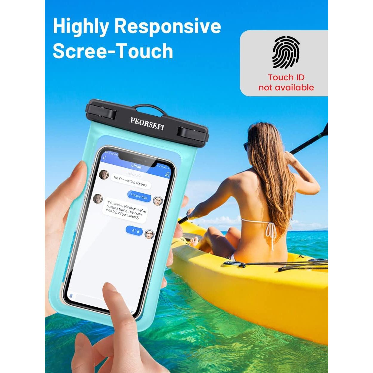 Funda Impermeable Universal PEORSEFI para Teléfono hasta 17,78 cm