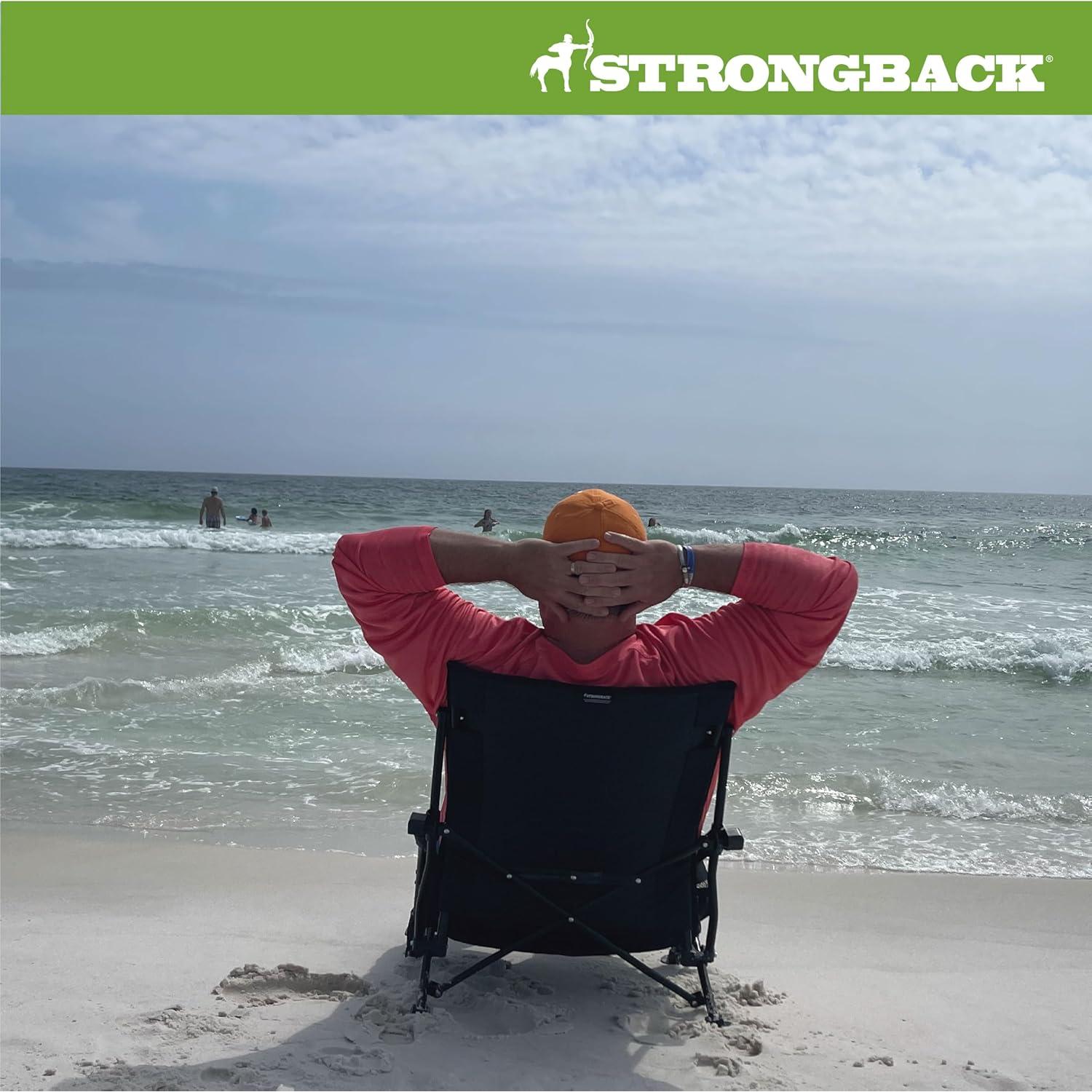 Silla de Playa STRONGBACK Reclinable Gravedad Baja Negra