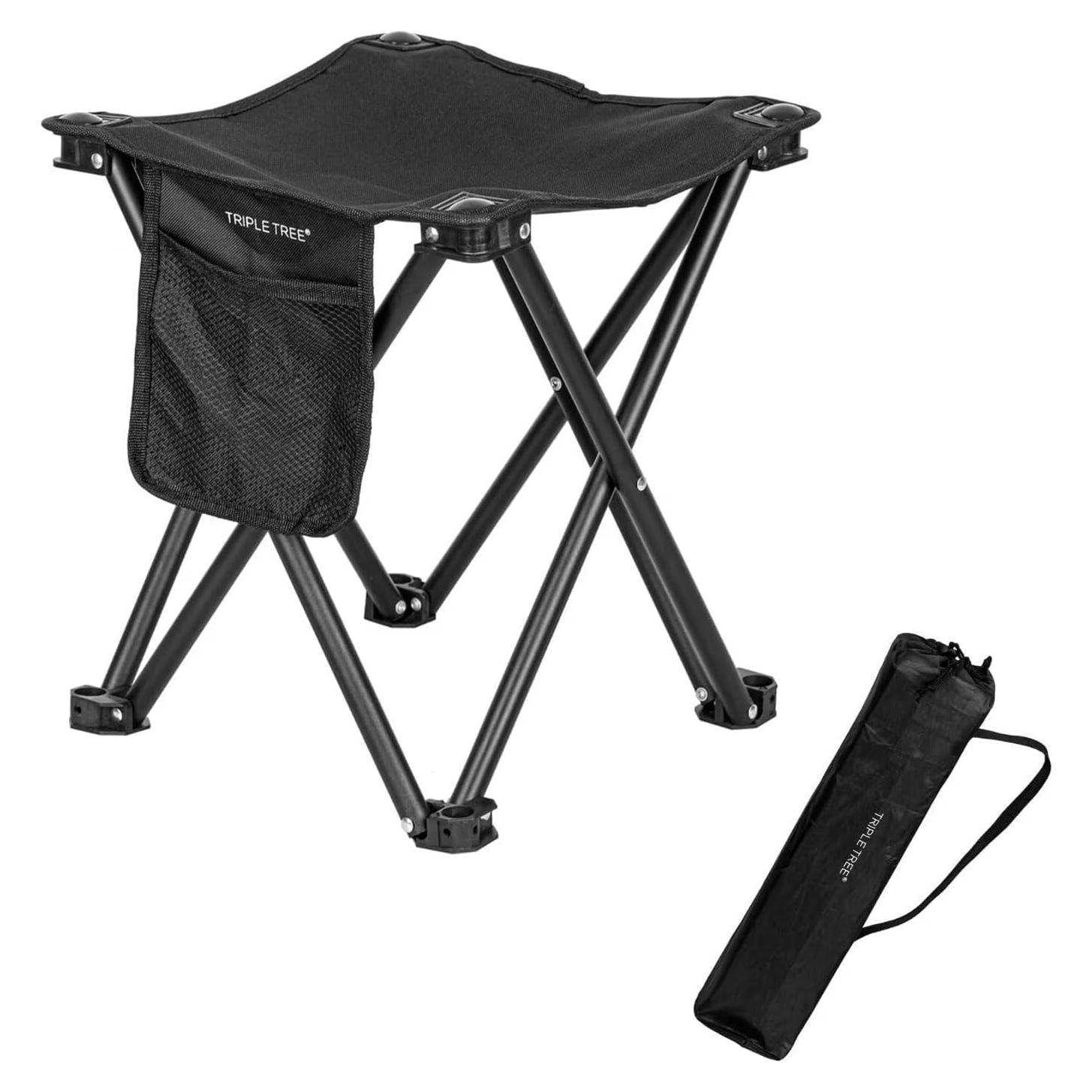 Taburete Plegable de Camping Zaboro Negro 35.1 cm Soporta 181 kg