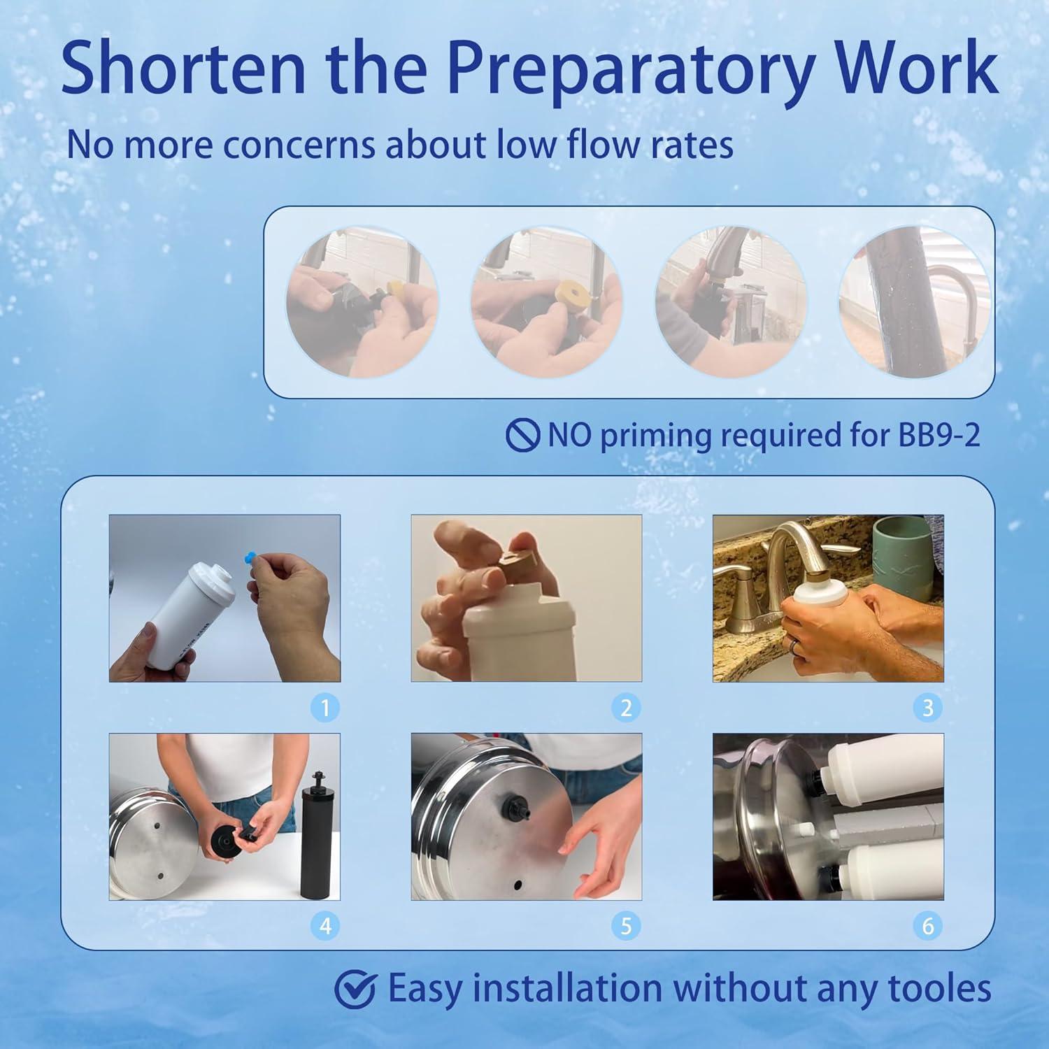 Juego de Filtros de Agua Renami para Berkey R-BB9-2+PF-2