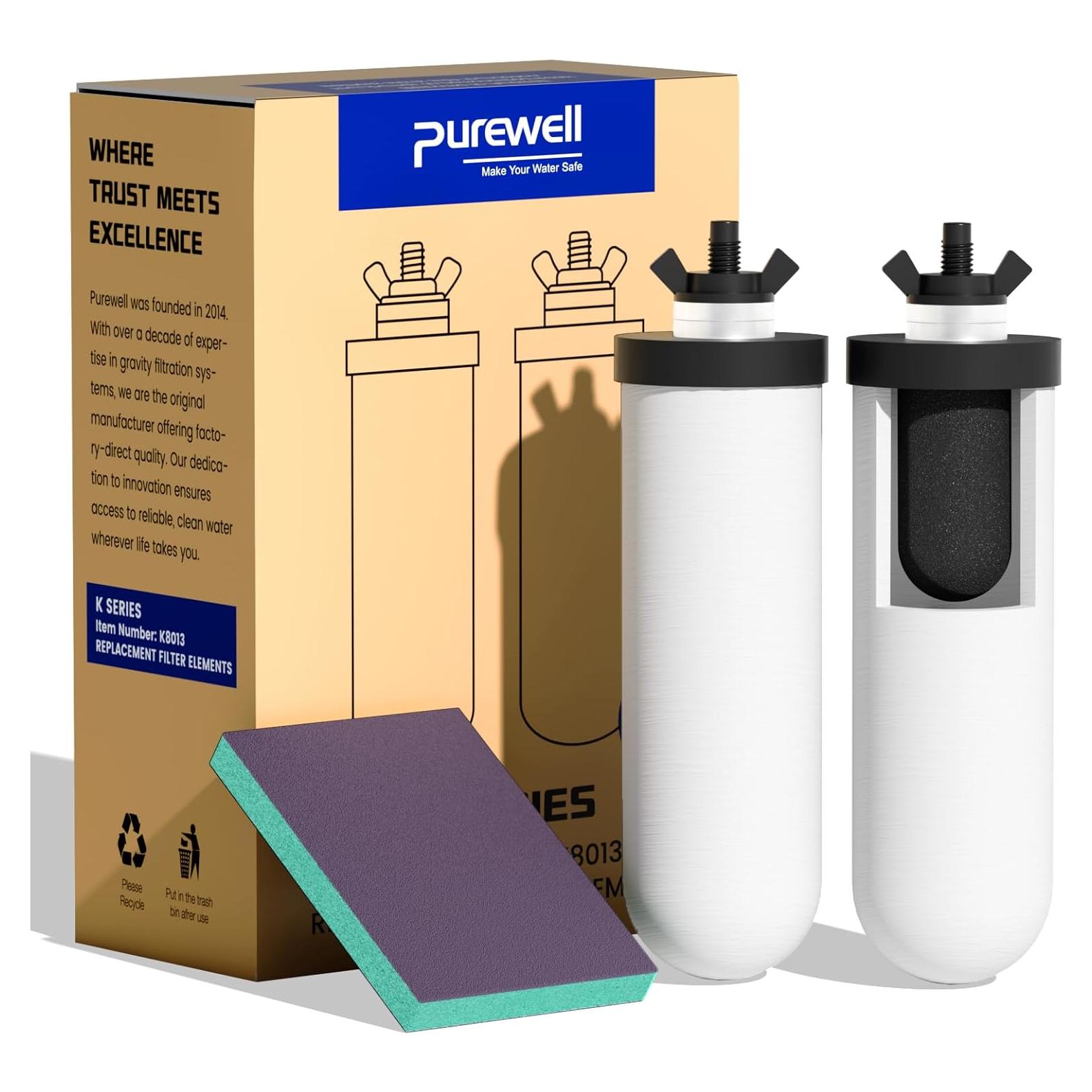 Filtros Cerámicos Purewell K8013 - Paquete de 2, Lavables, NSF