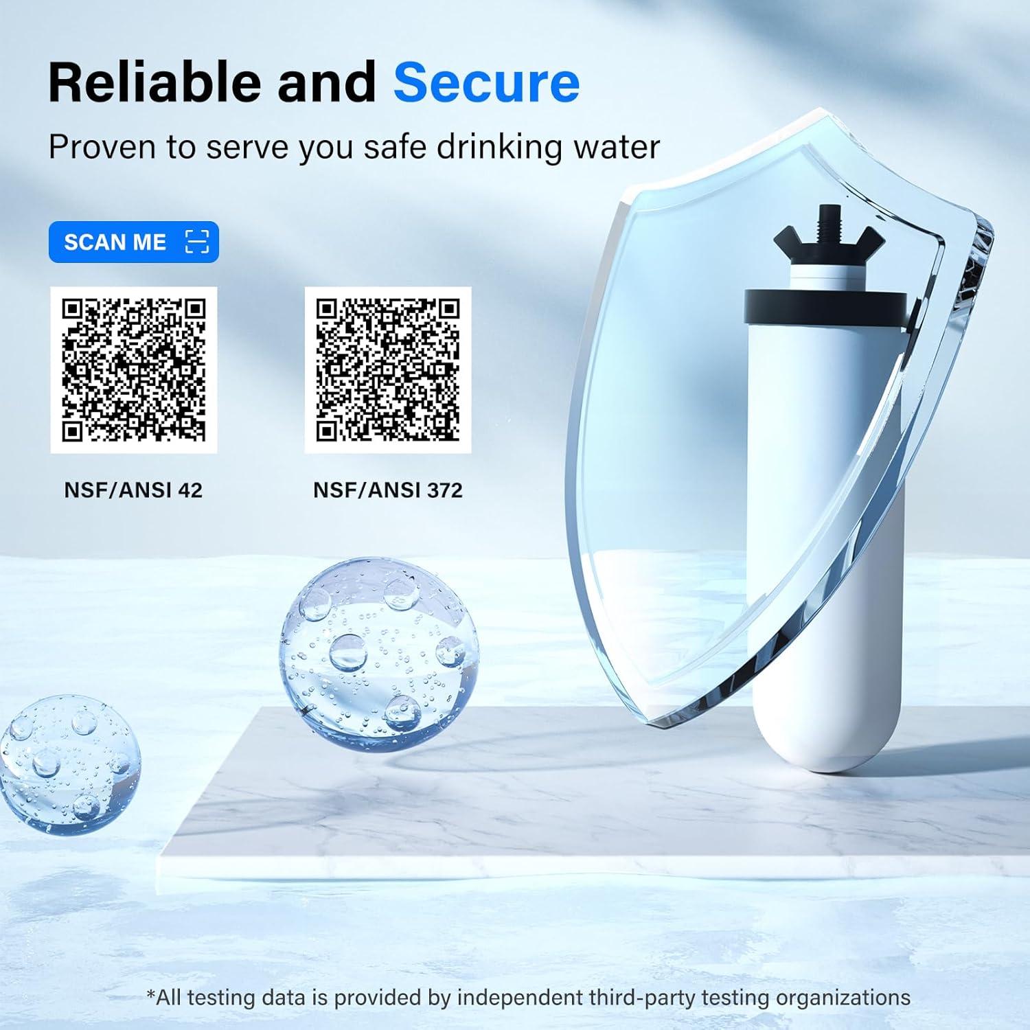 Filtros Cerámicos Purewell K8013 - Paquete de 2, Lavables, NSF