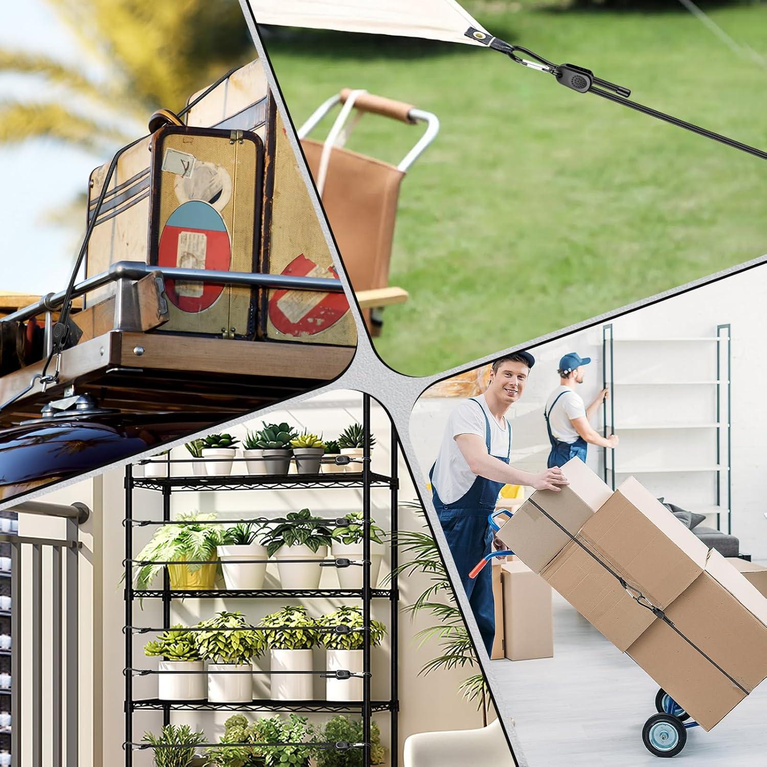 Cuerdas Bungee Ajustables Kinzomor 60 cm 8 Pcs Alta Resistencia