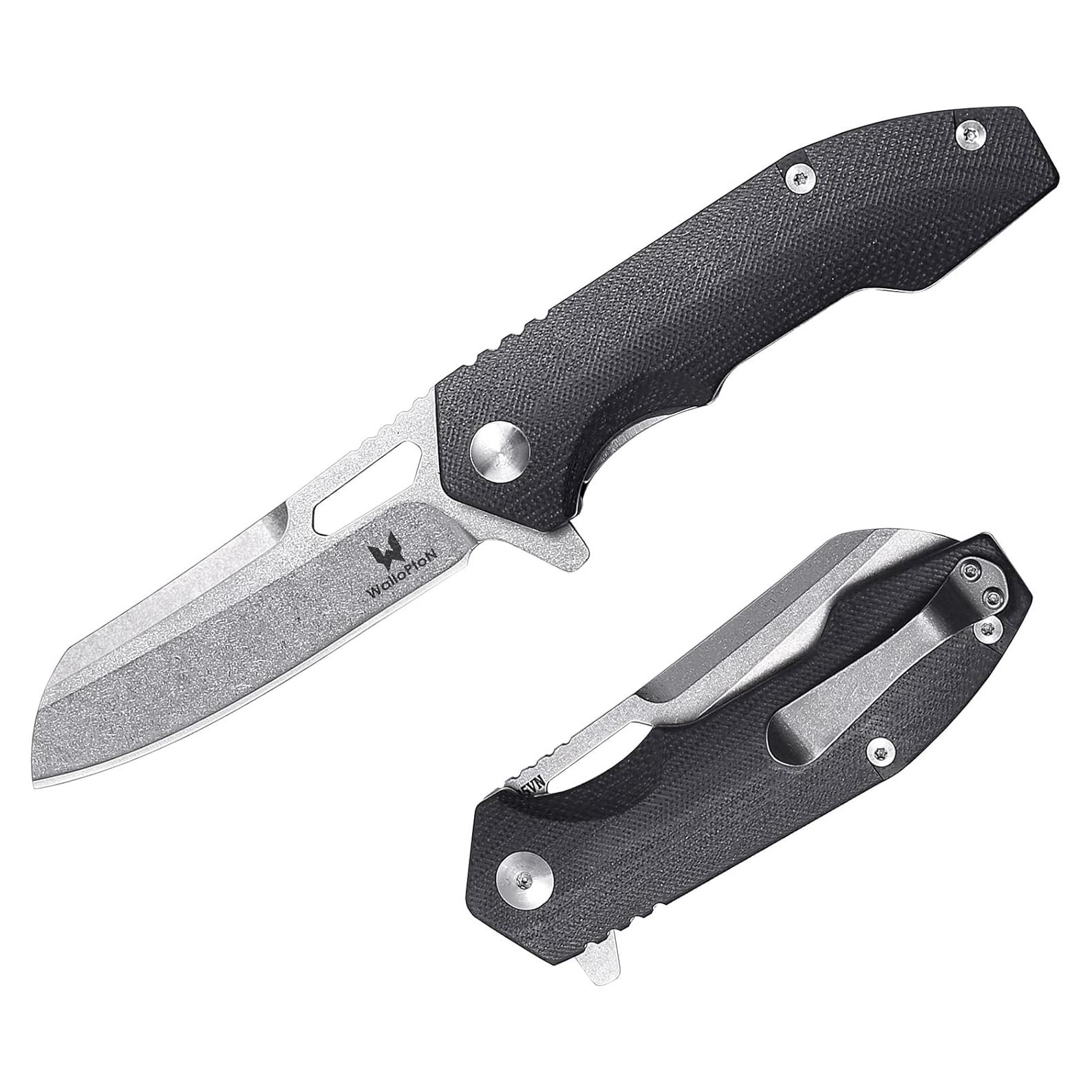 Cuchillo Plegable WALLOPTON G10 20 cm Acero S35VN Camping