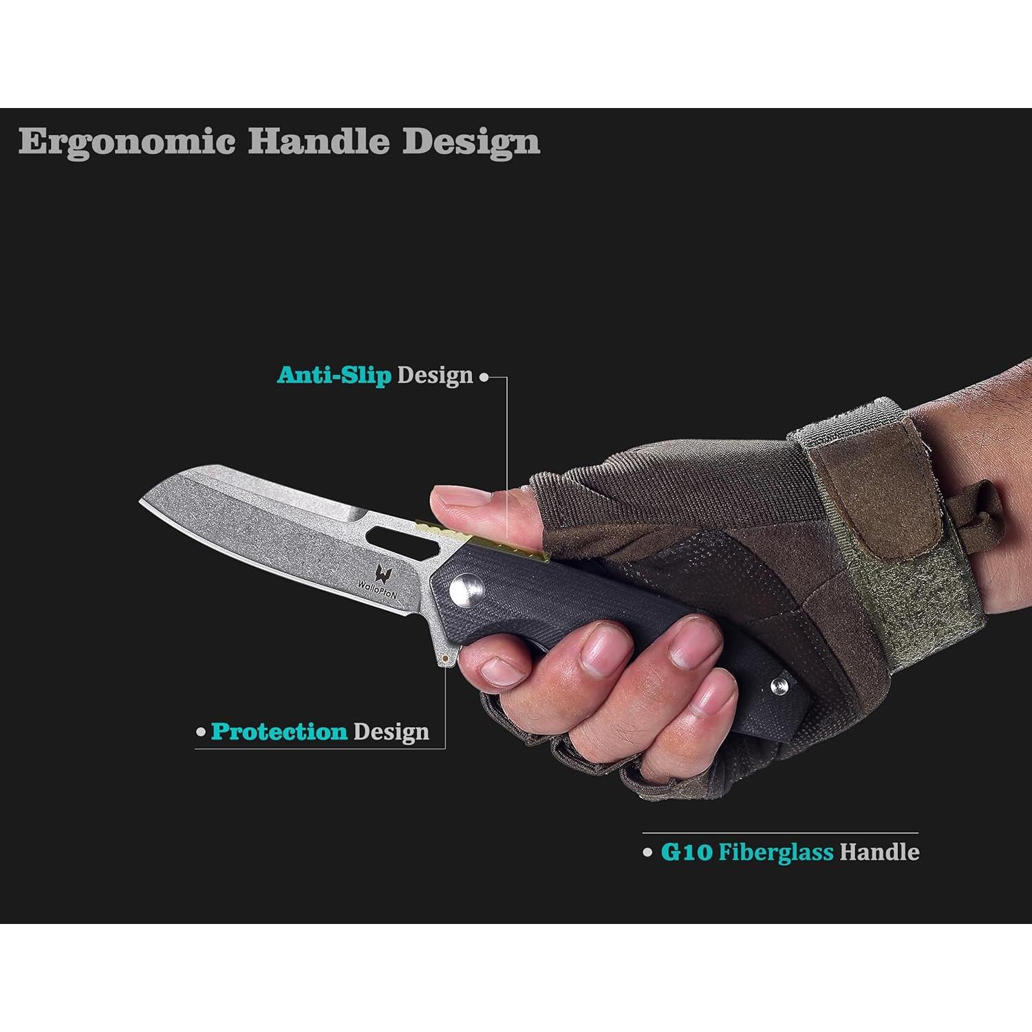 Cuchillo Plegable WALLOPTON G10 20 cm Acero S35VN Camping