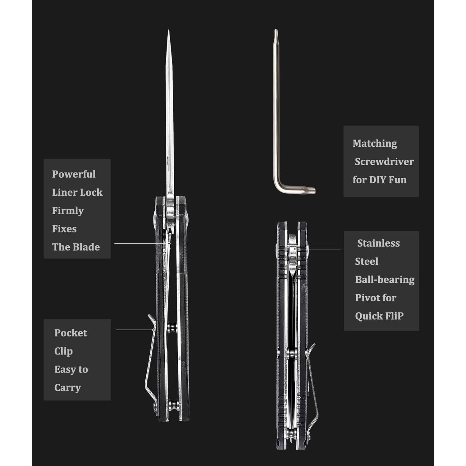 Cuchillo Plegable WALLOPTON G10 20 cm Acero S35VN Camping