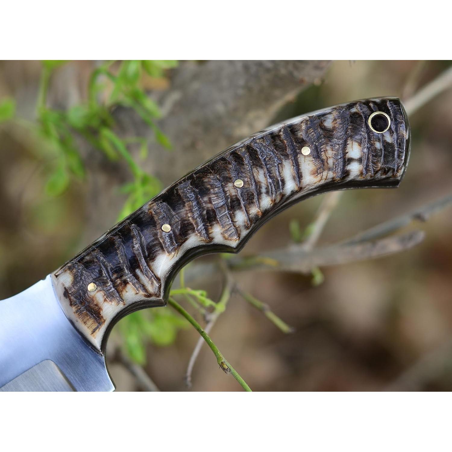 Cuchillo Tracker Ottoza D2 25.4 cm con funda de cuero