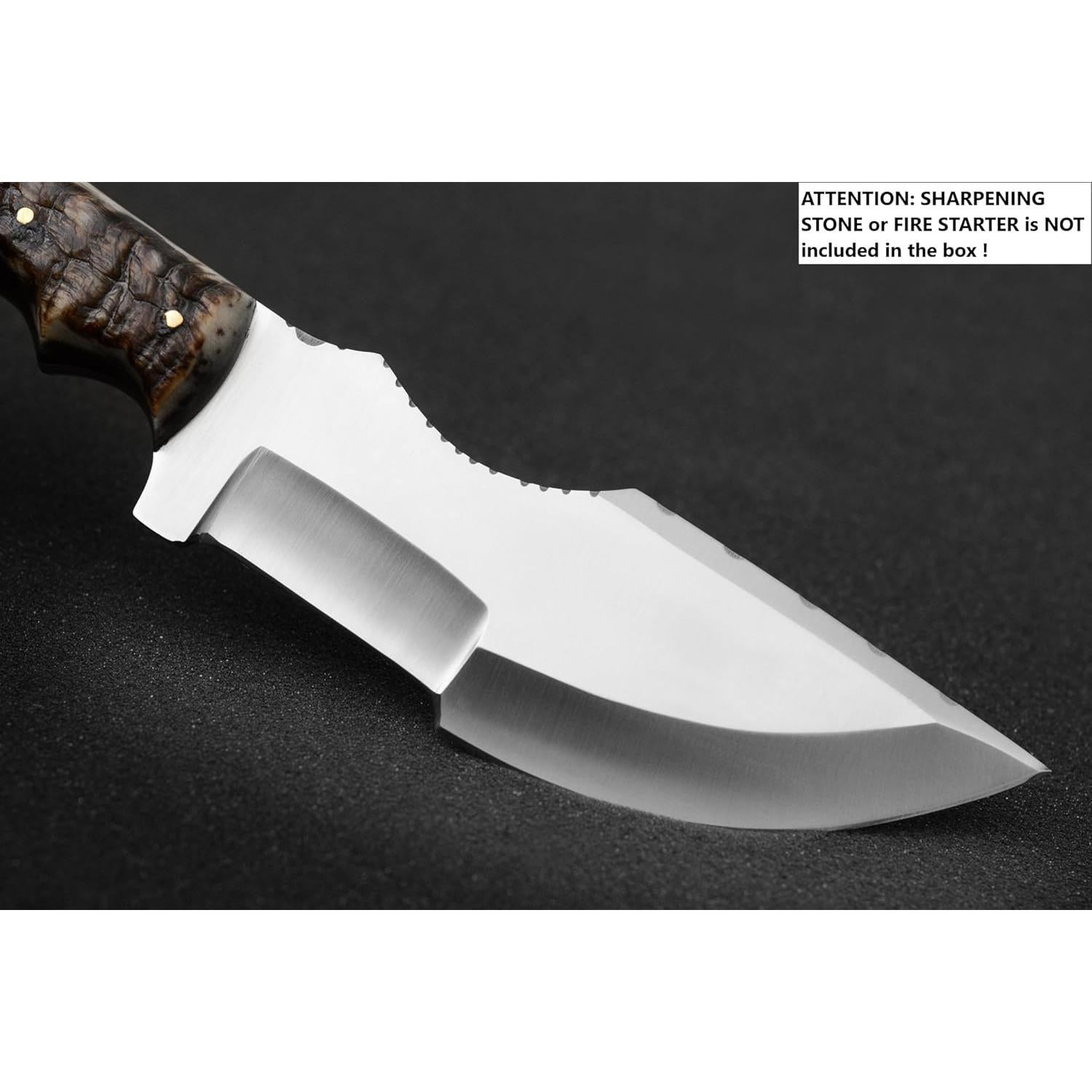 Cuchillo Tracker Ottoza D2 25.4 cm con funda de cuero