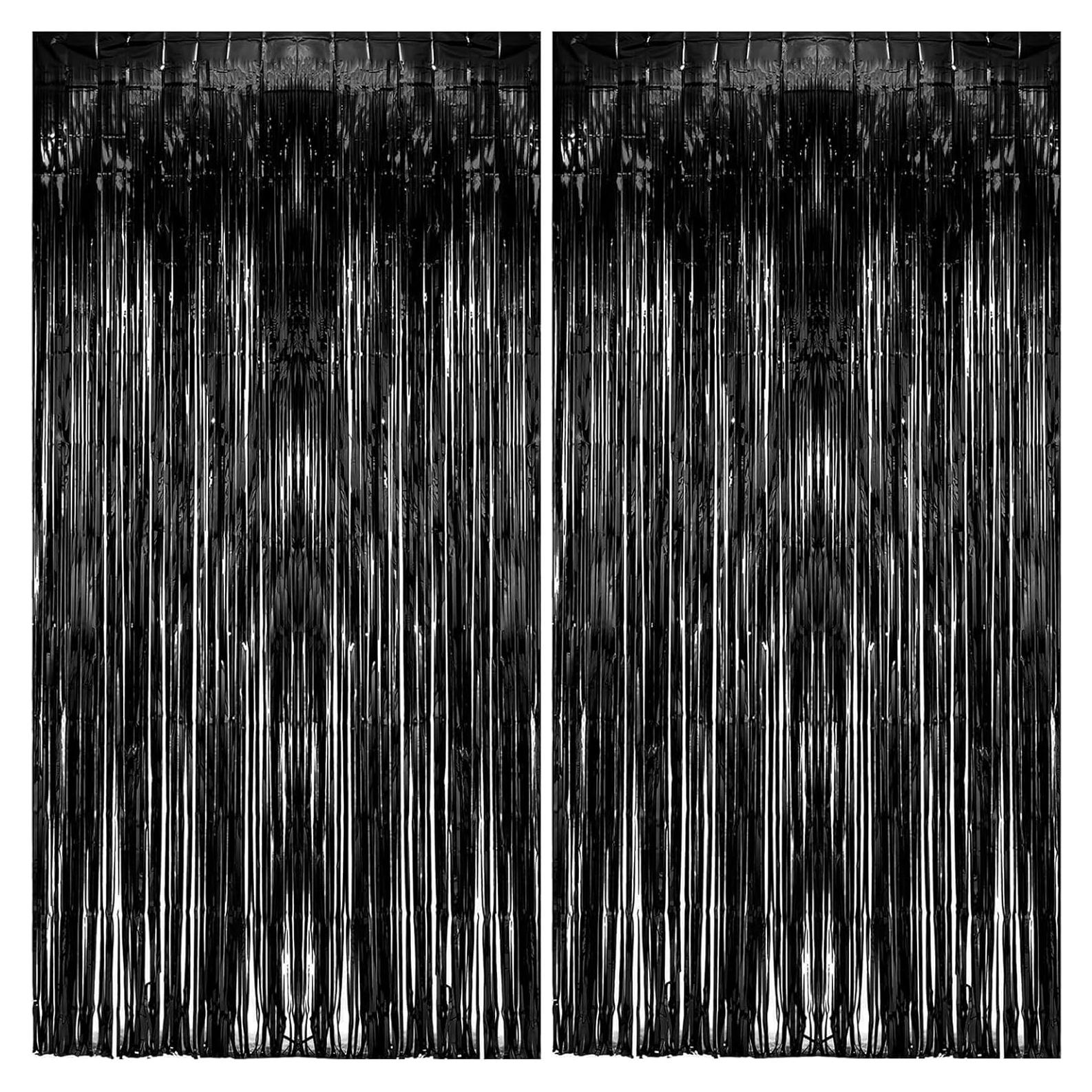 Paquete de 2 Cortinas de Foil Negro Metálico 1x2m K.E.J.