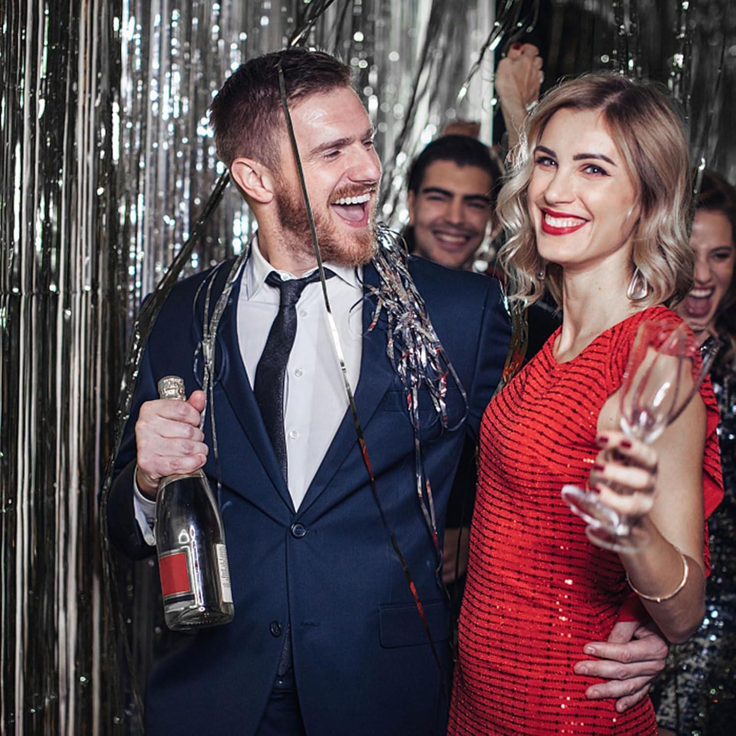 Paquete de 2 Cortinas de Foil Negro Metálico 1x2m K.E.J.