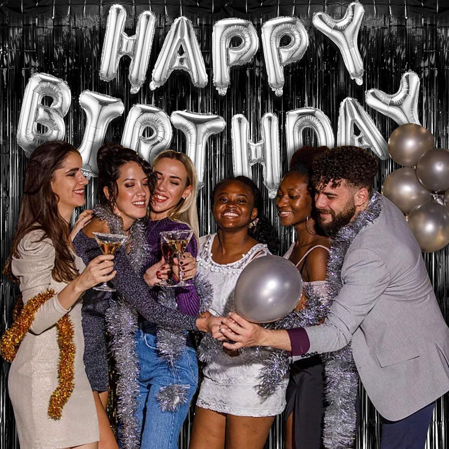 Paquete de 2 Cortinas de Foil Negro Metálico 1x2m K.E.J.