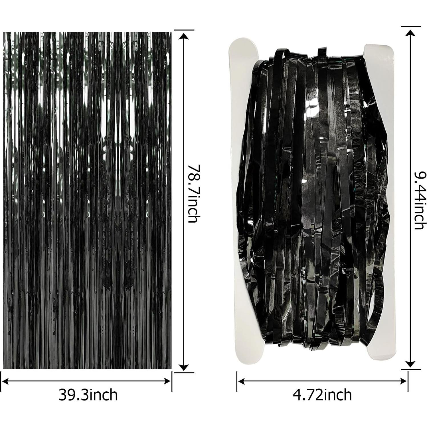 Paquete de 2 Cortinas de Foil Negro Metálico 1x2m K.E.J.