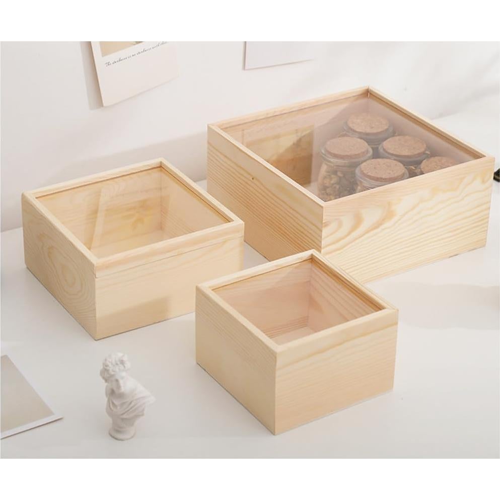 Caja de Exhibición Acrílica Yuvori Pequeña con Base de Madera