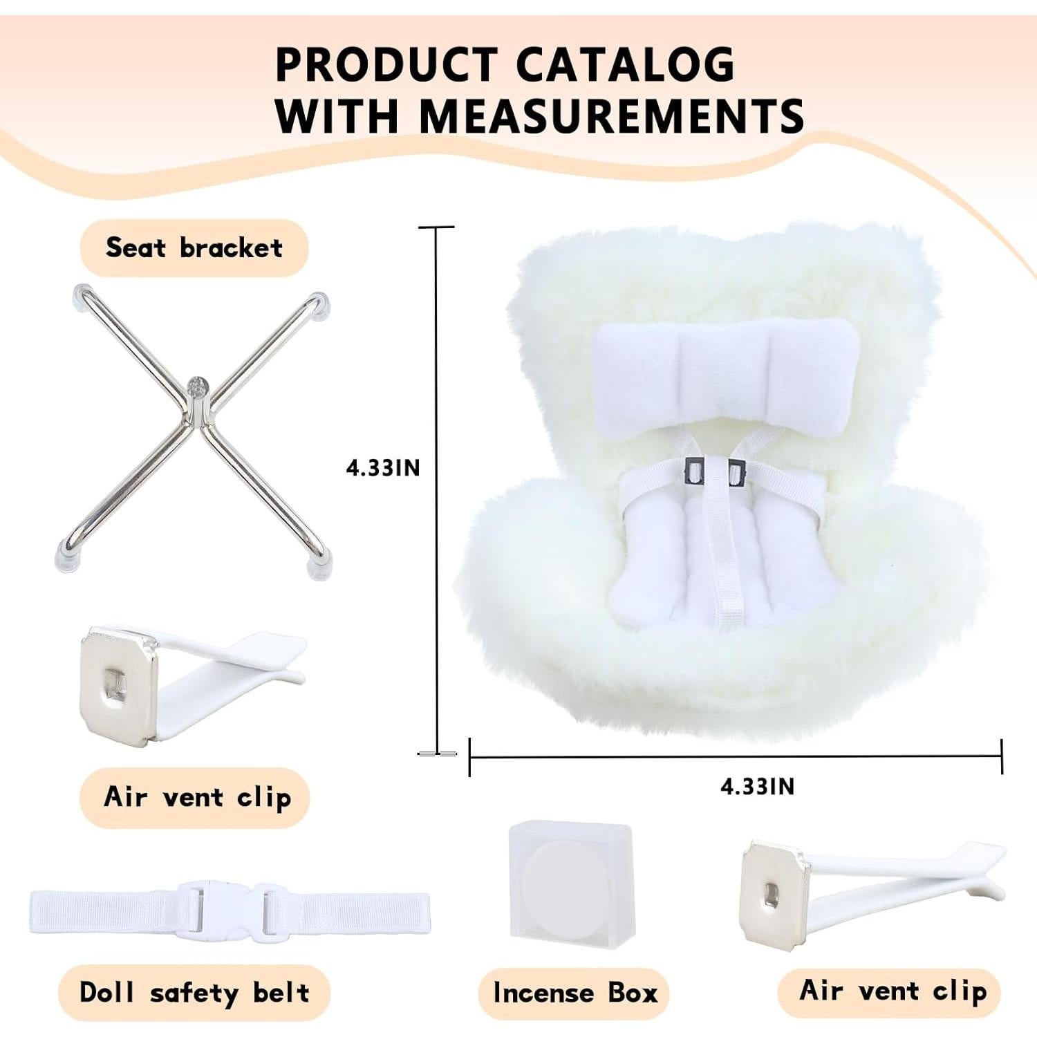 Asiento de coche para muñecas HiOKOU con clip ventilación