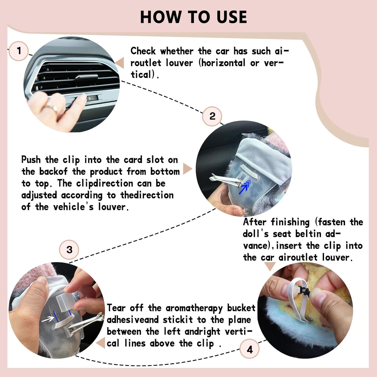 Asiento de coche para muñecas HiOKOU con clip ventilación