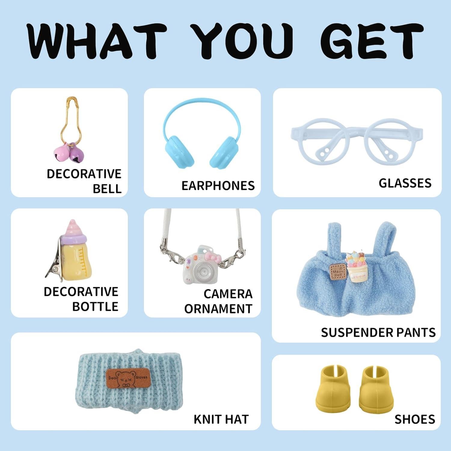 Conjunto de Ropa para Muñecas 8 Piezas Yrlisfon Azul 17 cm