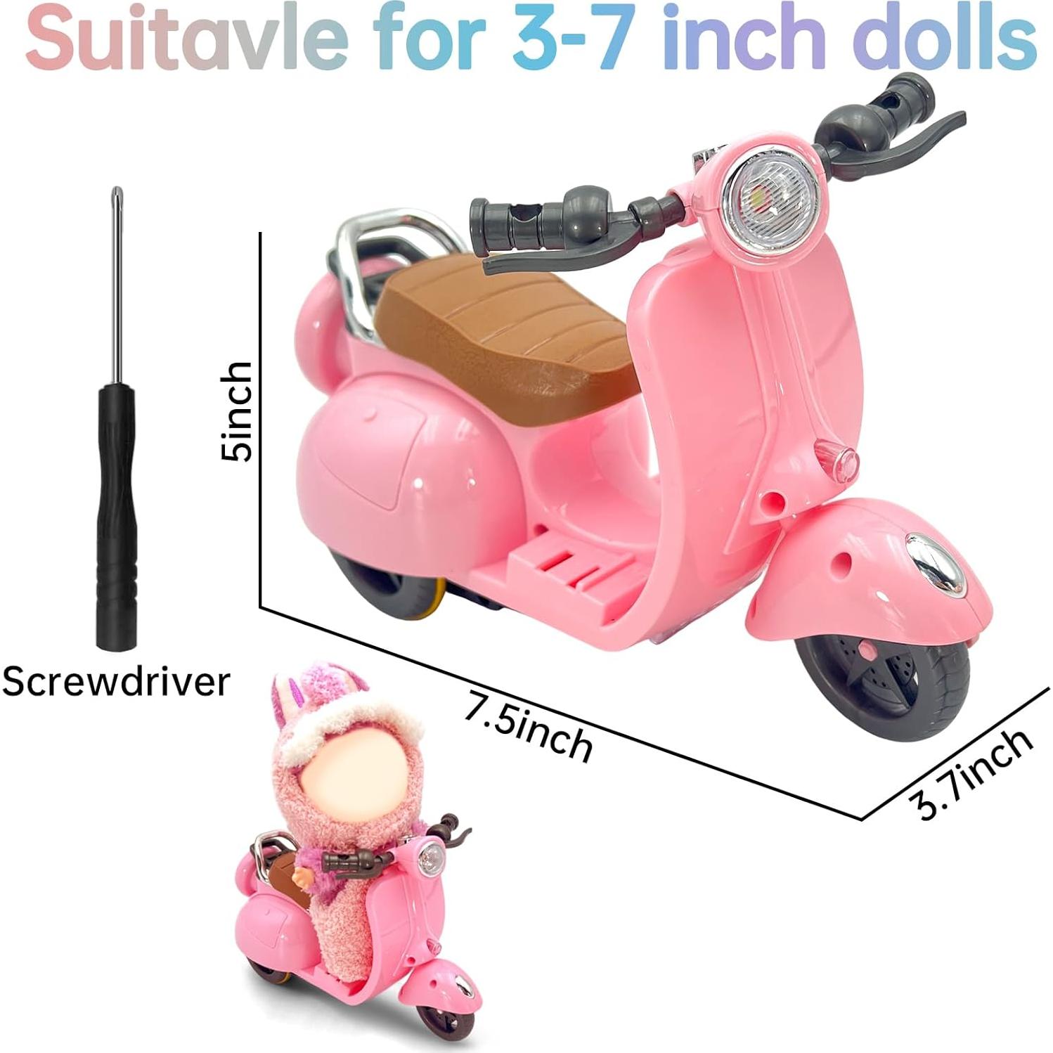 Scooter eléctrico para muñecas LUFZFEU con luces y música