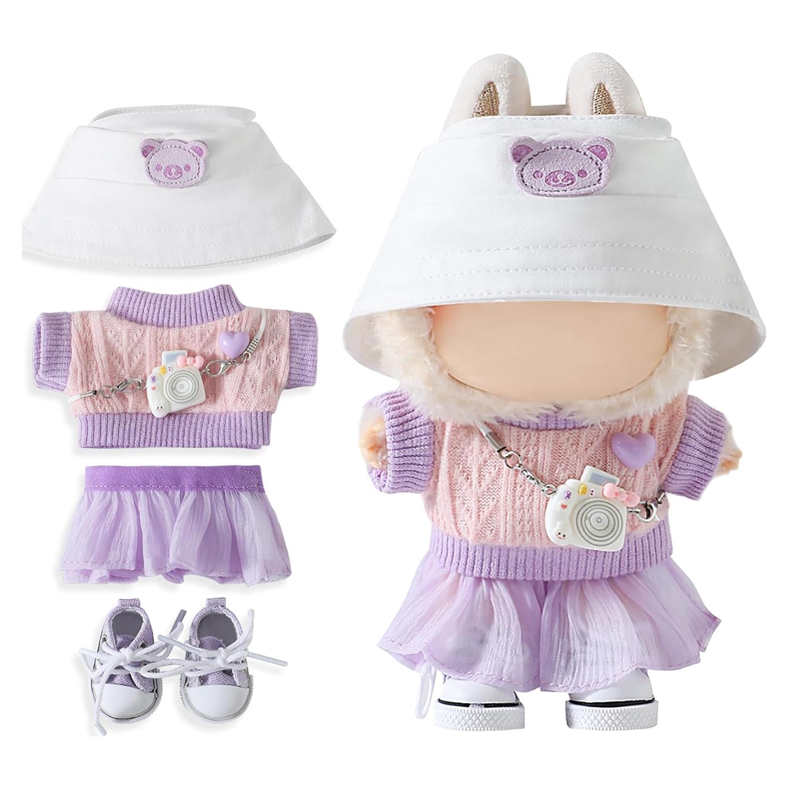 Conjunto de Ropa para Muñeca 17cm Coruja 5 Piezas Estilo Lavanda