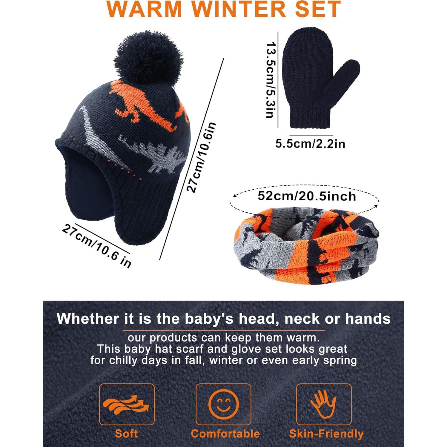 Conjunto de gorro, bufanda y guantes SATINIOR para niños