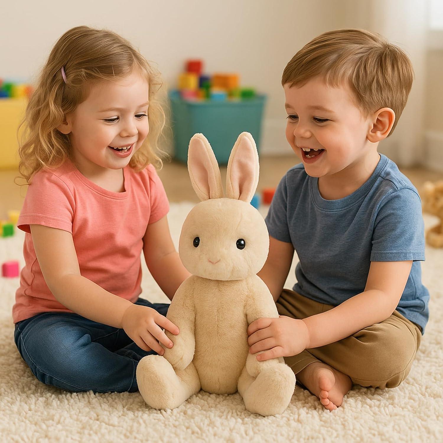 Conejo de Peluche WEIGEDU 43.9 cm Beige para Niños