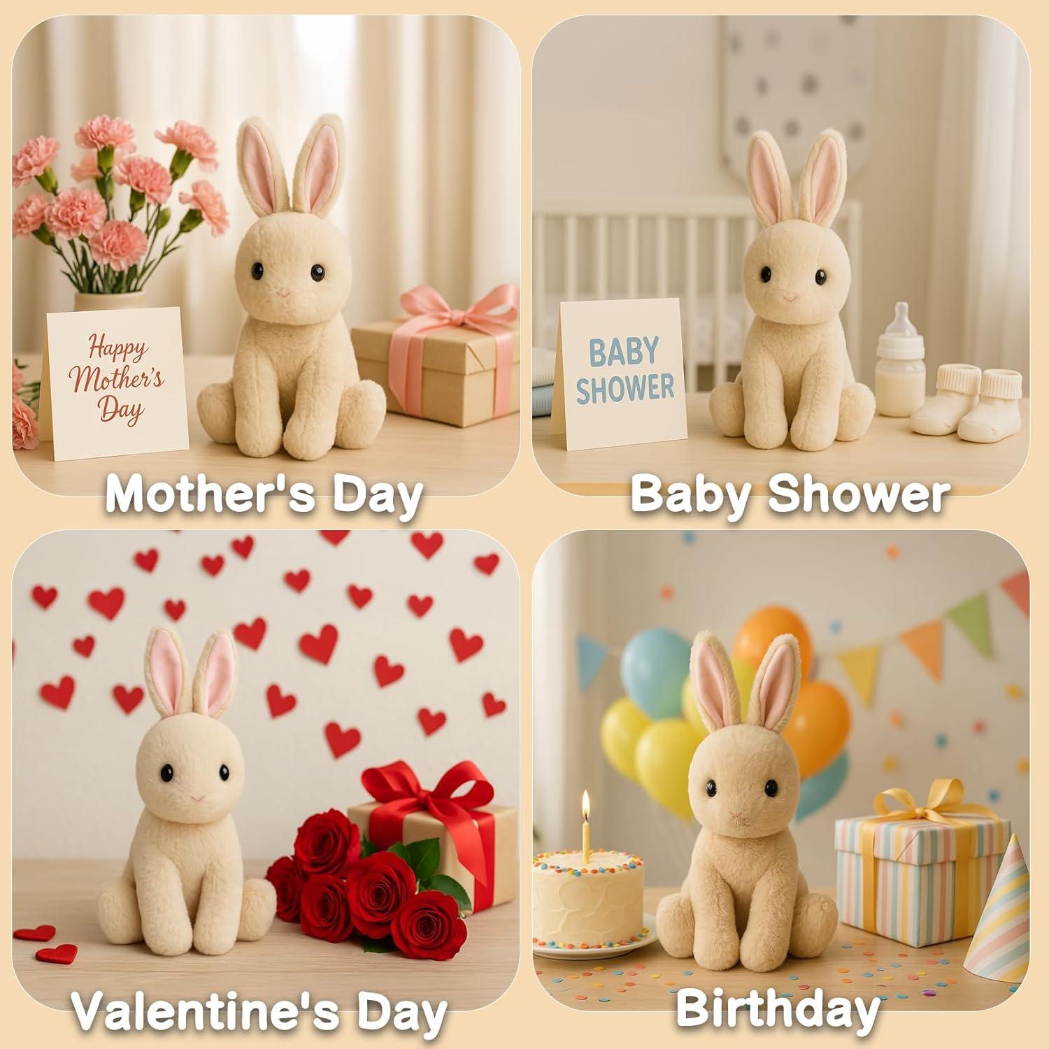 Conejo de Peluche WEIGEDU 43.9 cm Beige para Niños