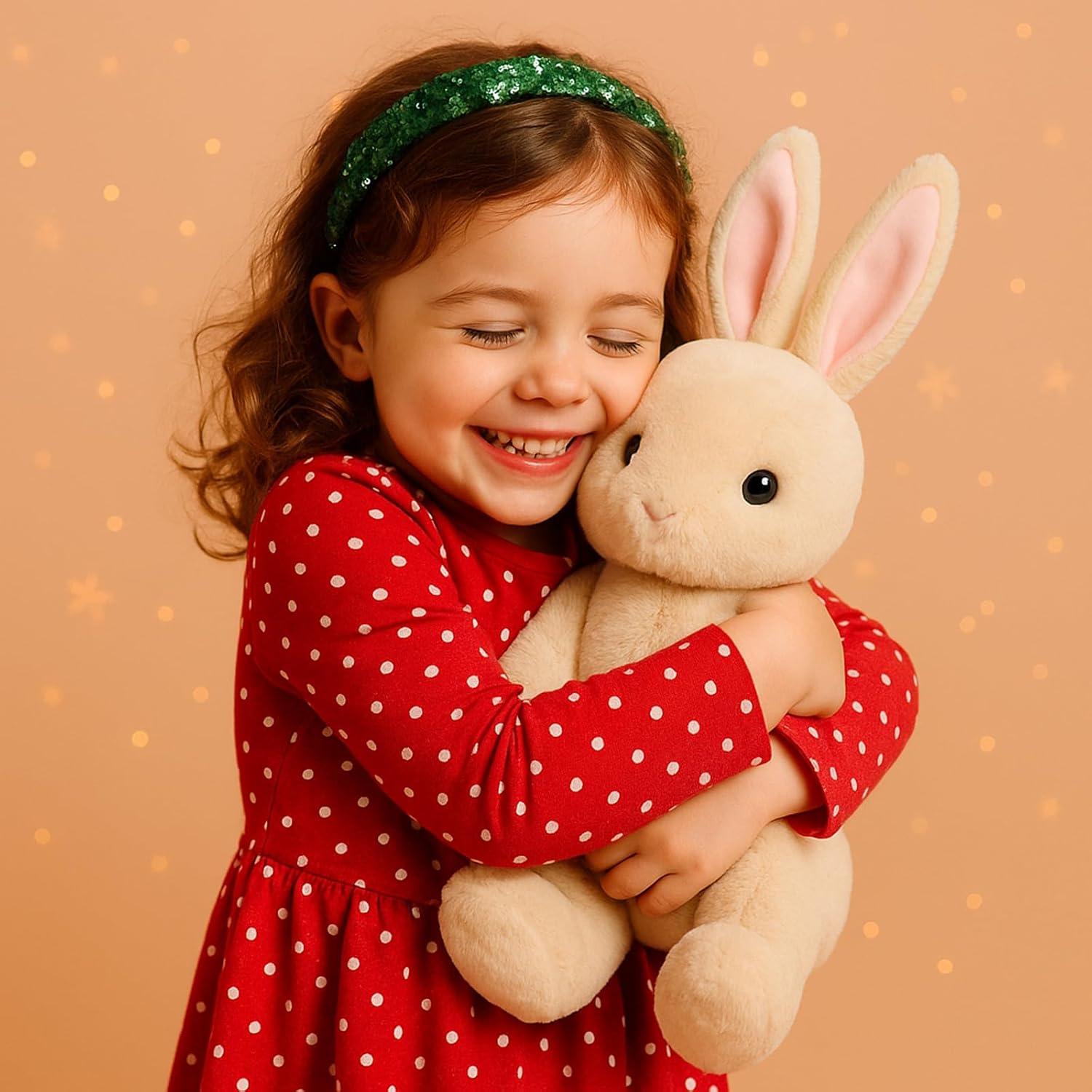 Conejo de Peluche WEIGEDU 43.9 cm Beige para Niños