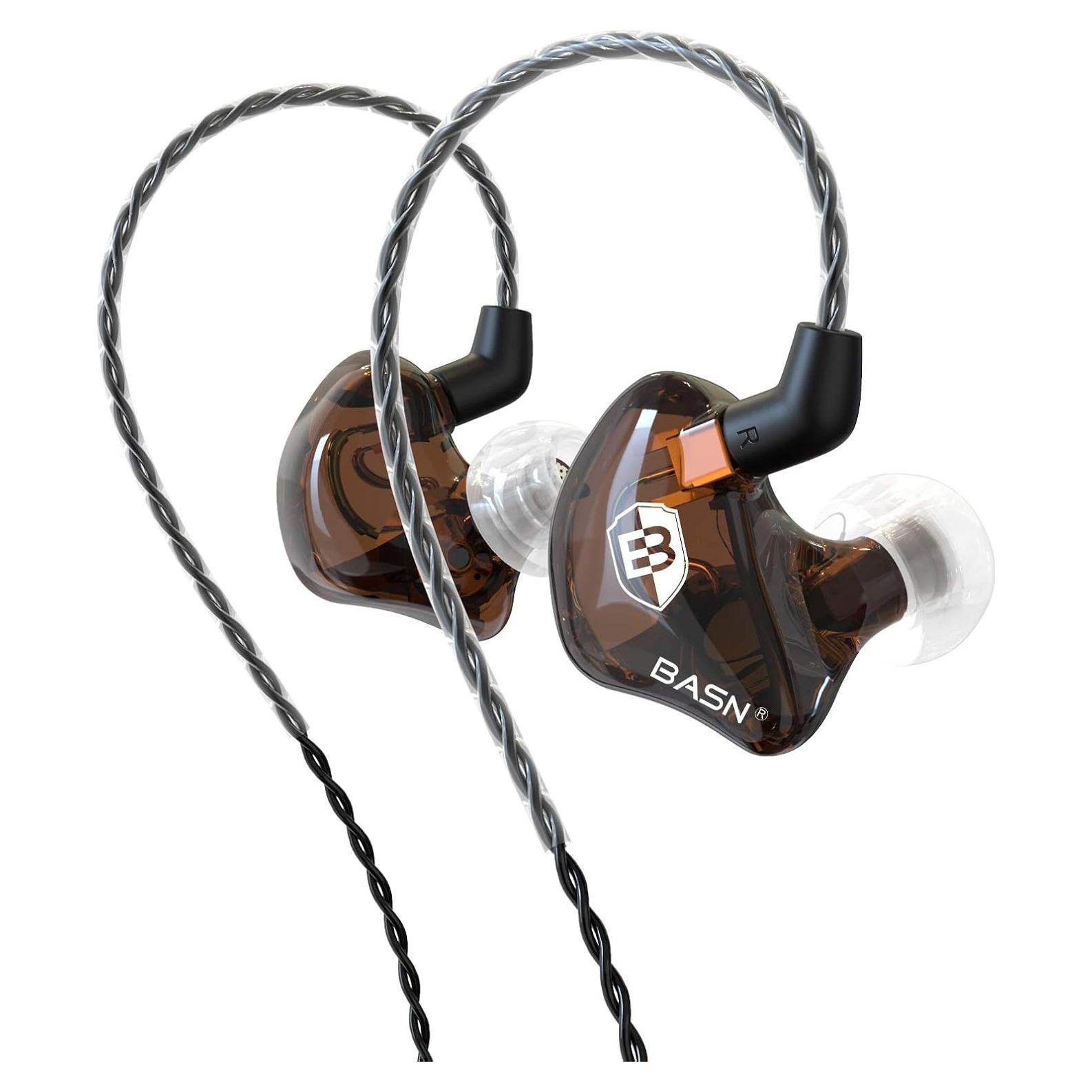 Auriculares In-Ear BASN BC100 Marrón, Duales Dinámicos, Aislamiento