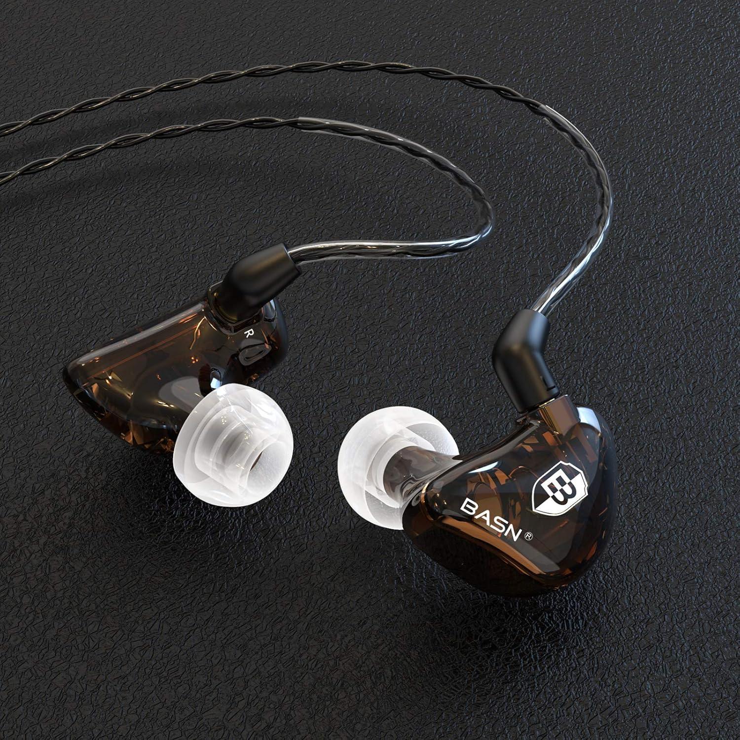 Auriculares In-Ear BASN BC100 Marrón, Duales Dinámicos, Aislamiento