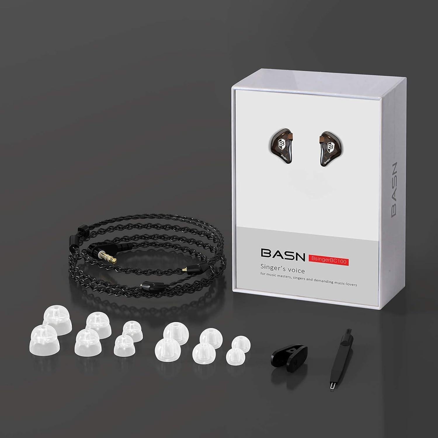 Auriculares In-Ear BASN BC100 Marrón, Duales Dinámicos, Aislamiento