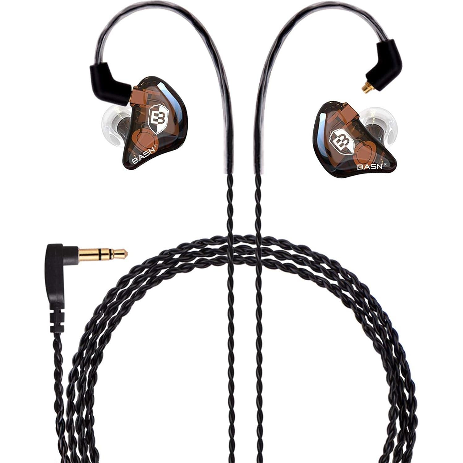 Auriculares In-Ear BASN BC100 Marrón, Duales Dinámicos, Aislamiento