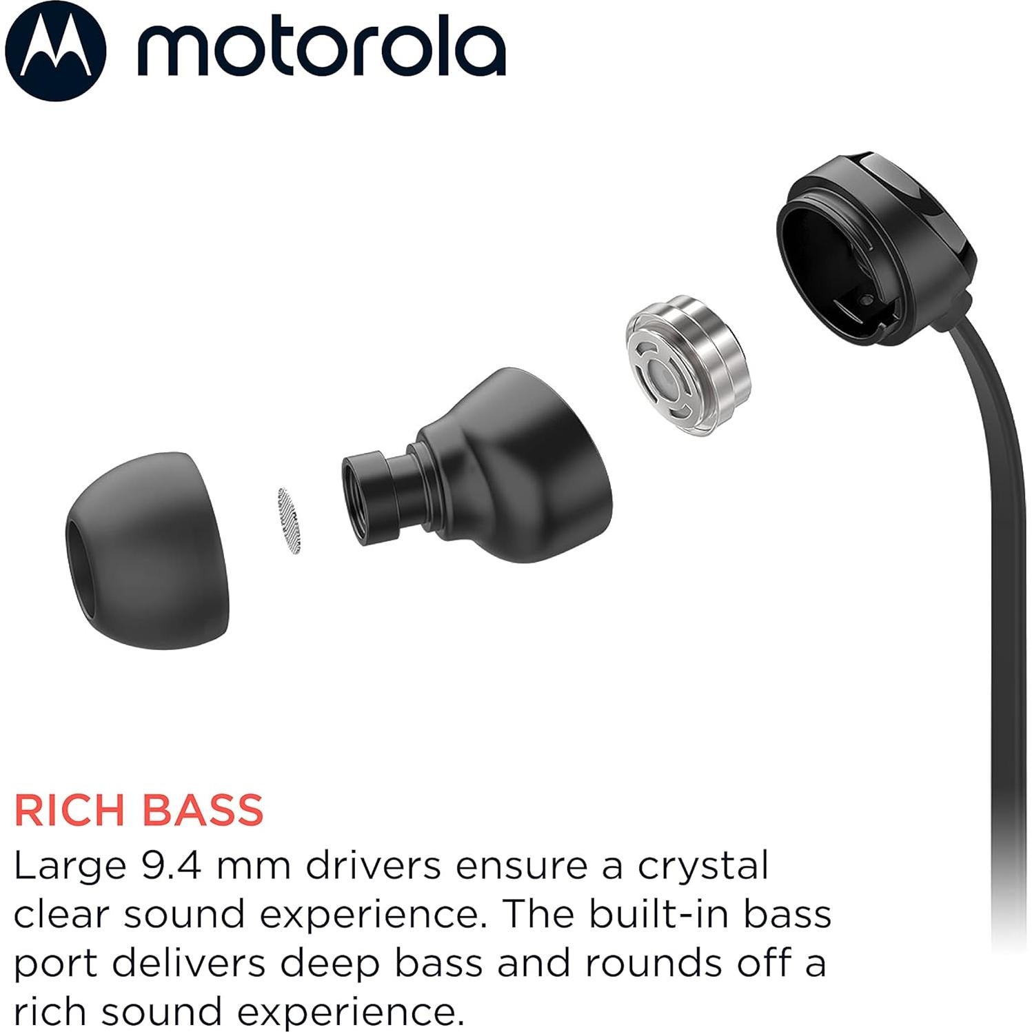 Auriculares In-Ear Motorola EARBUDS 3S - Sonido Claro 9.4mm