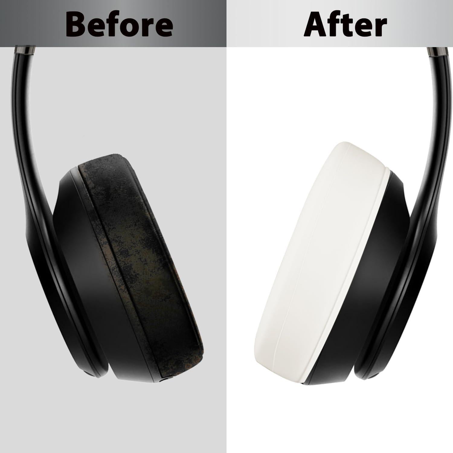 Cubiertas de Almohadillas de Silicona Adhiper para Beats Solo 4 y 3 Beige