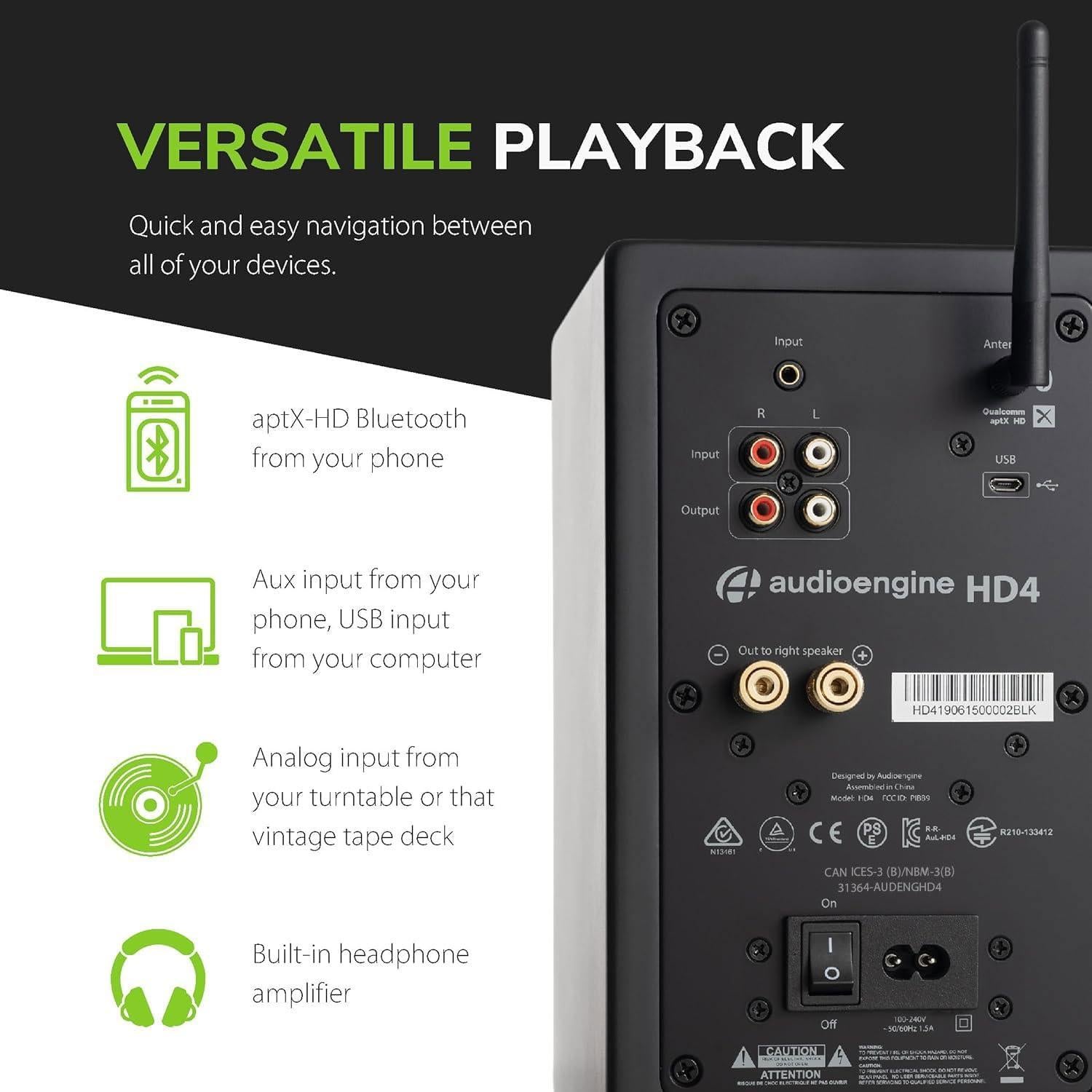 Altavoces de Estantería Audioengine HD4 Bluetooth 24 Bit 120W