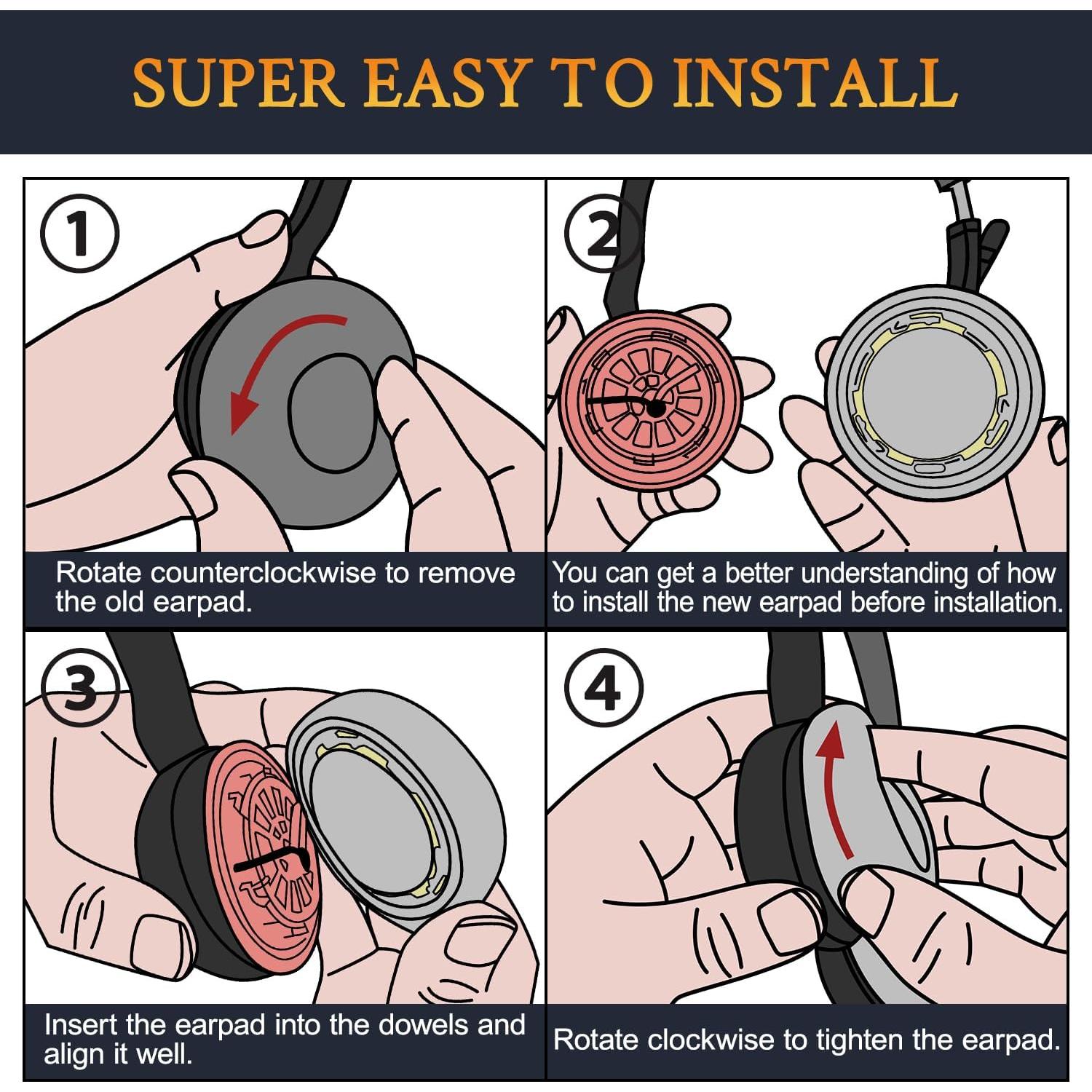 Almohadillas de Gel Refrigerante SOULWIT para Auriculares Jabra Evolve 75 - Negro