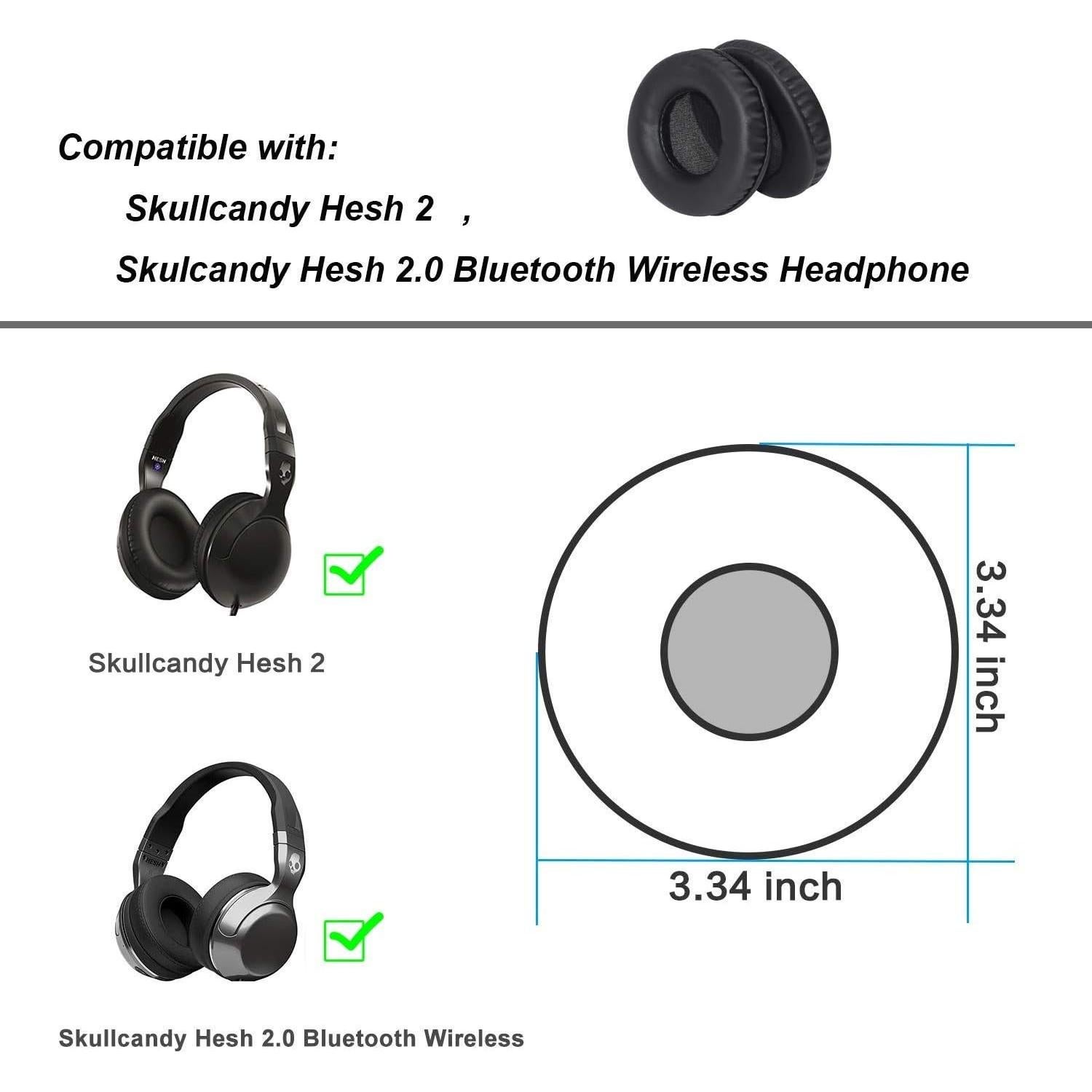 Almohadillas de Reemplazo Alitutumao para Auriculares Skullcandy Hesh 2