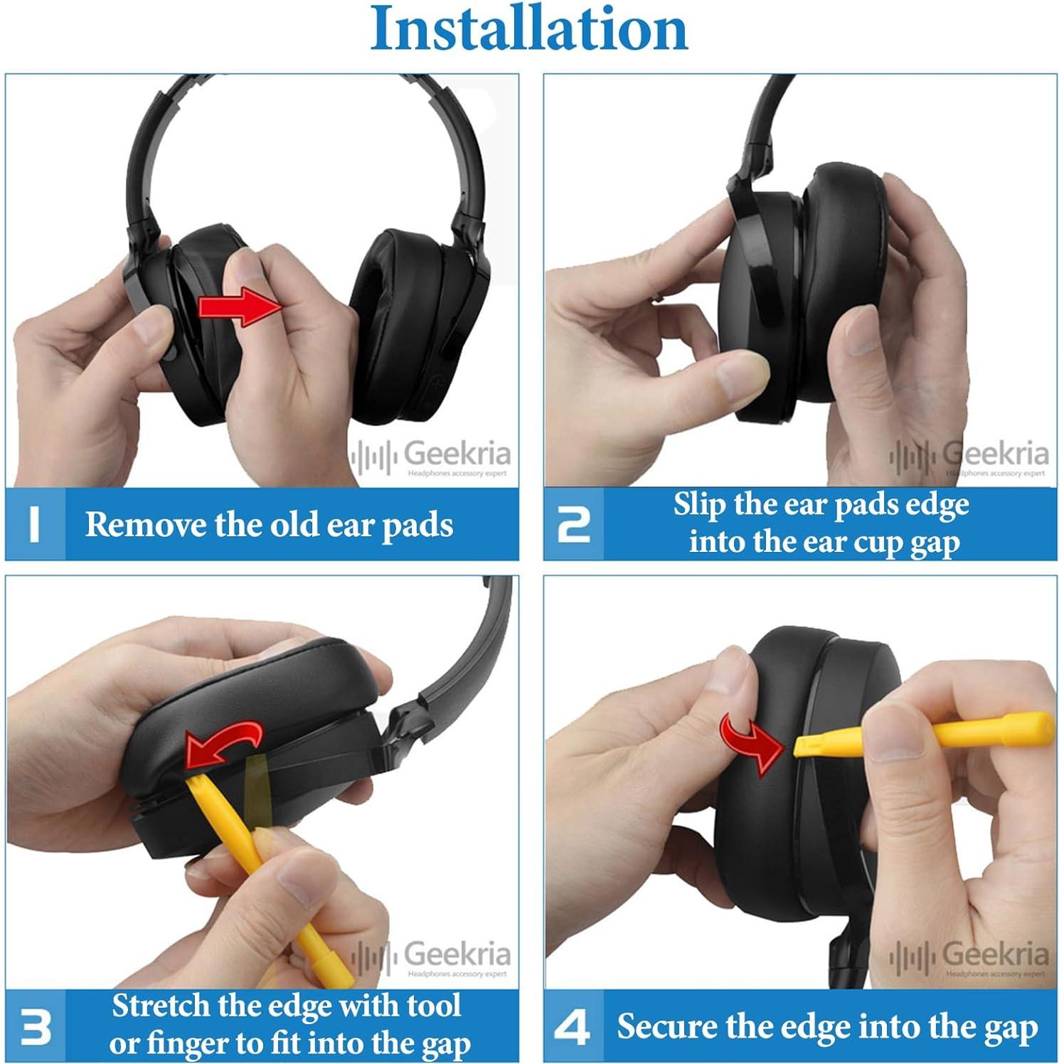 Almohadillas de Reemplazo Geekria para Skullcandy Crusher y Hesh - Negro